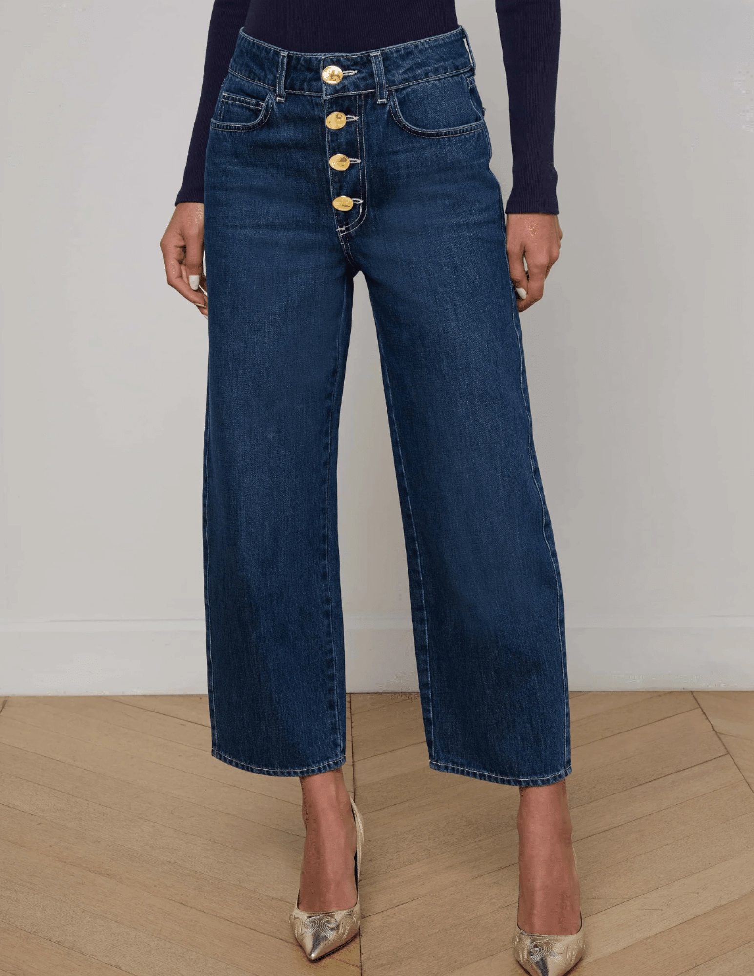 L??AGENCE Liora High Rise Cropped Jeans in Rampart Relaxed Aesthetic