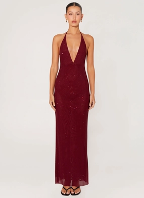 Keliese Beaded Maxi Dress - Burgundy All-Day Wear