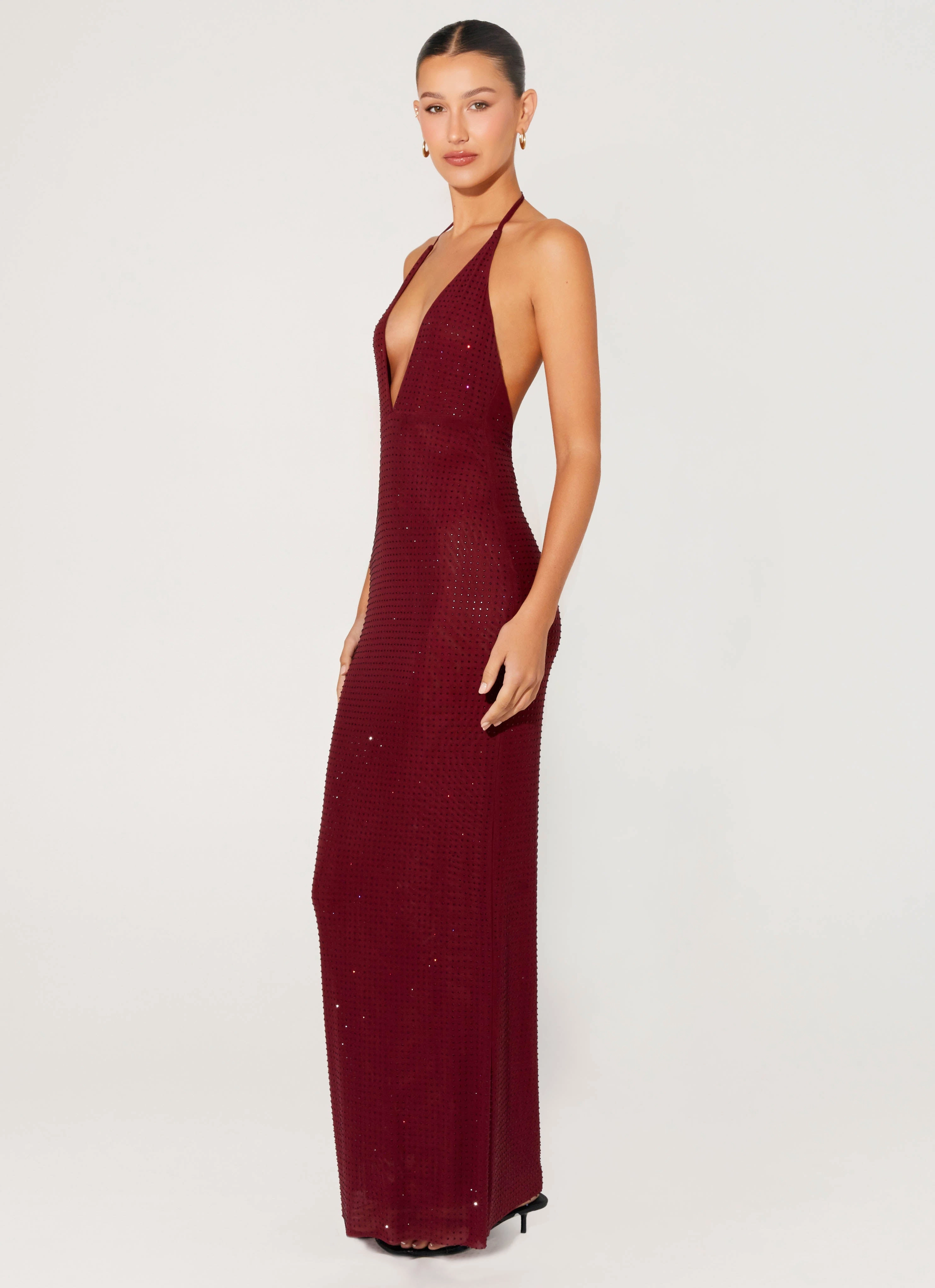 Summer Mood Keliese Beaded Maxi Dress - Burgundy
