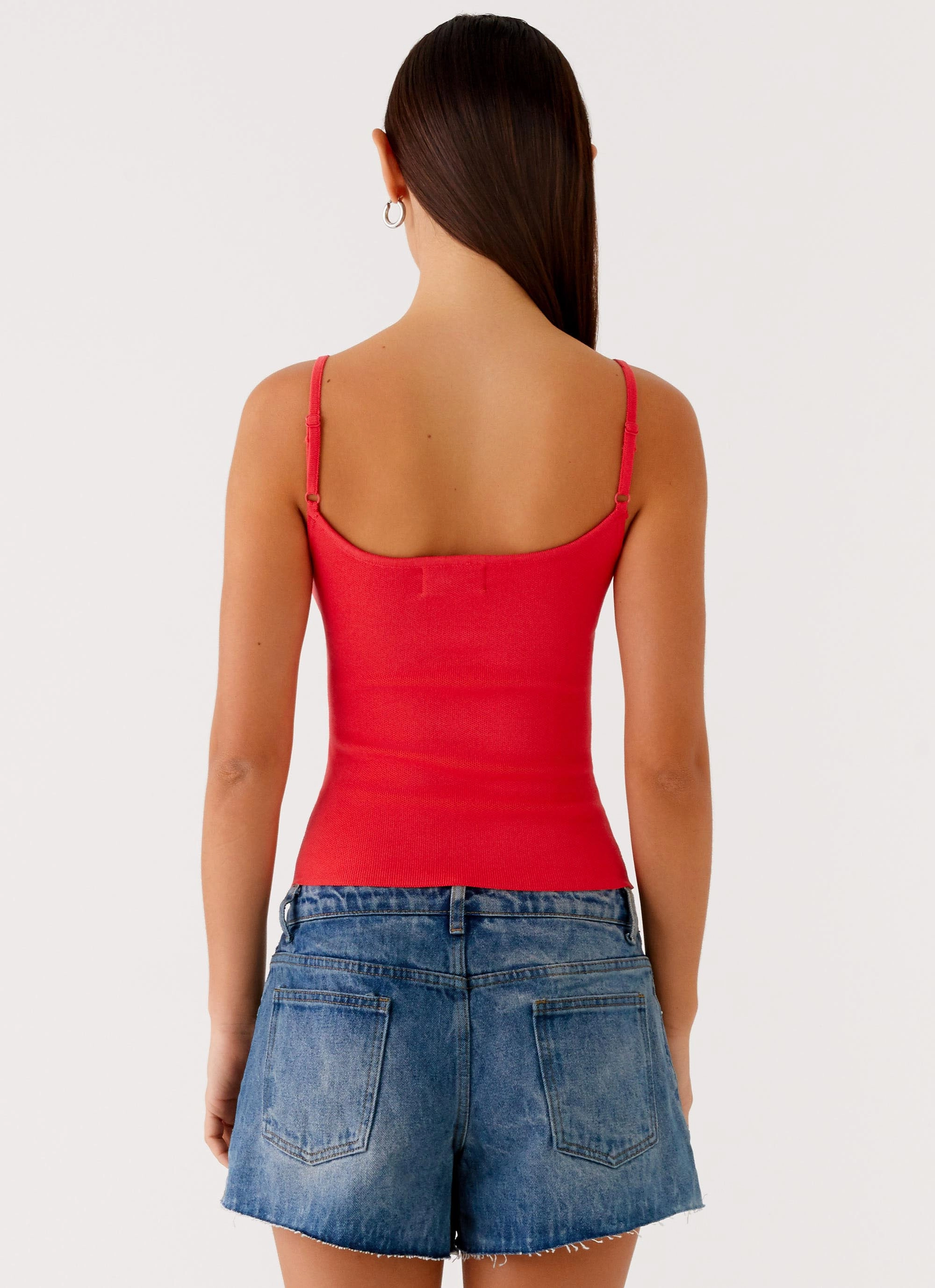 CompactSize Ofira Knit Tank Top - Red Floral