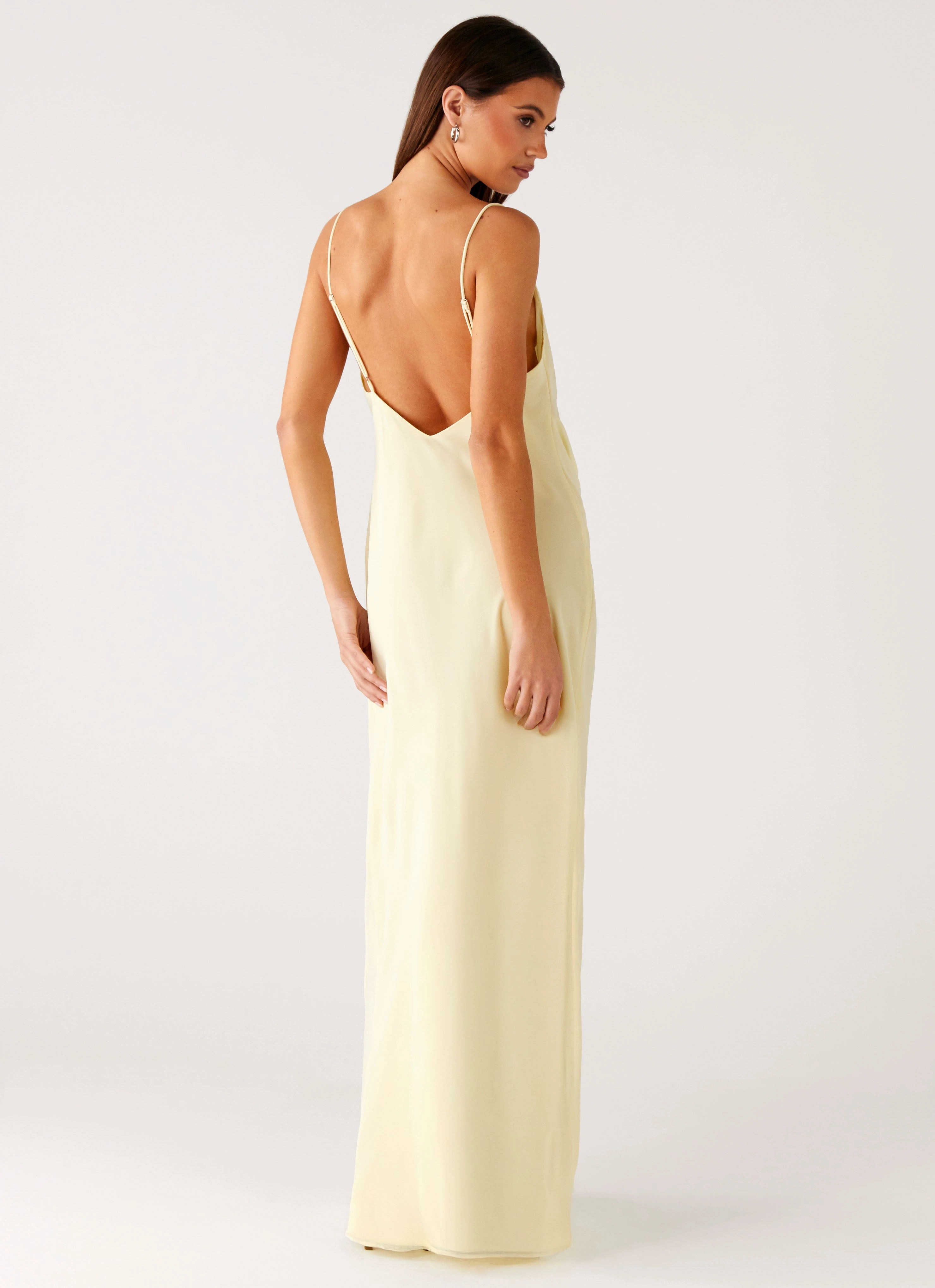 LayeredHemline Sophisticated Charm Oliana Maxi Dress - Yellow