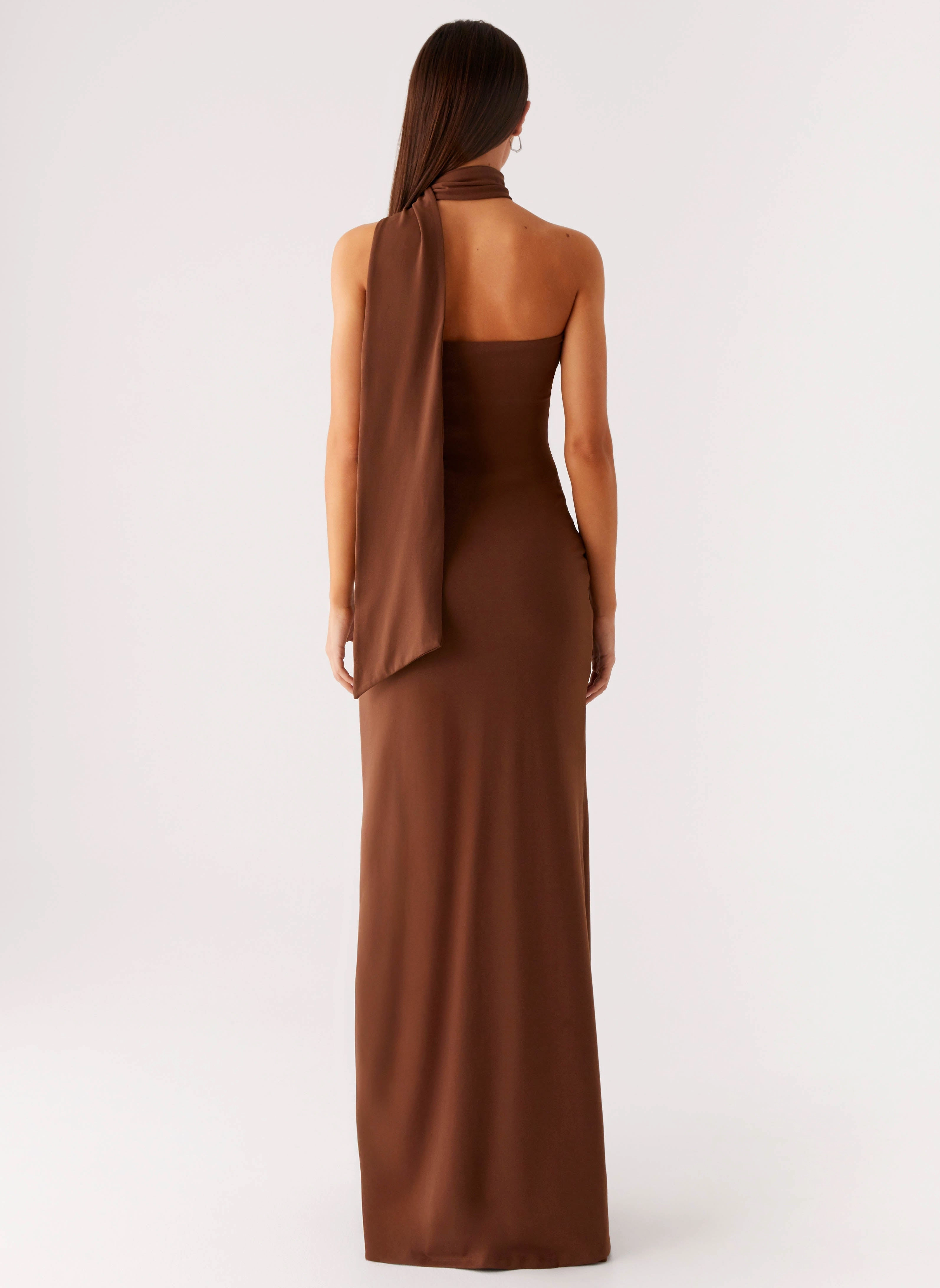 Airy Fit Pose Glow Olive Bloom Maxi Dress - Chocolate
