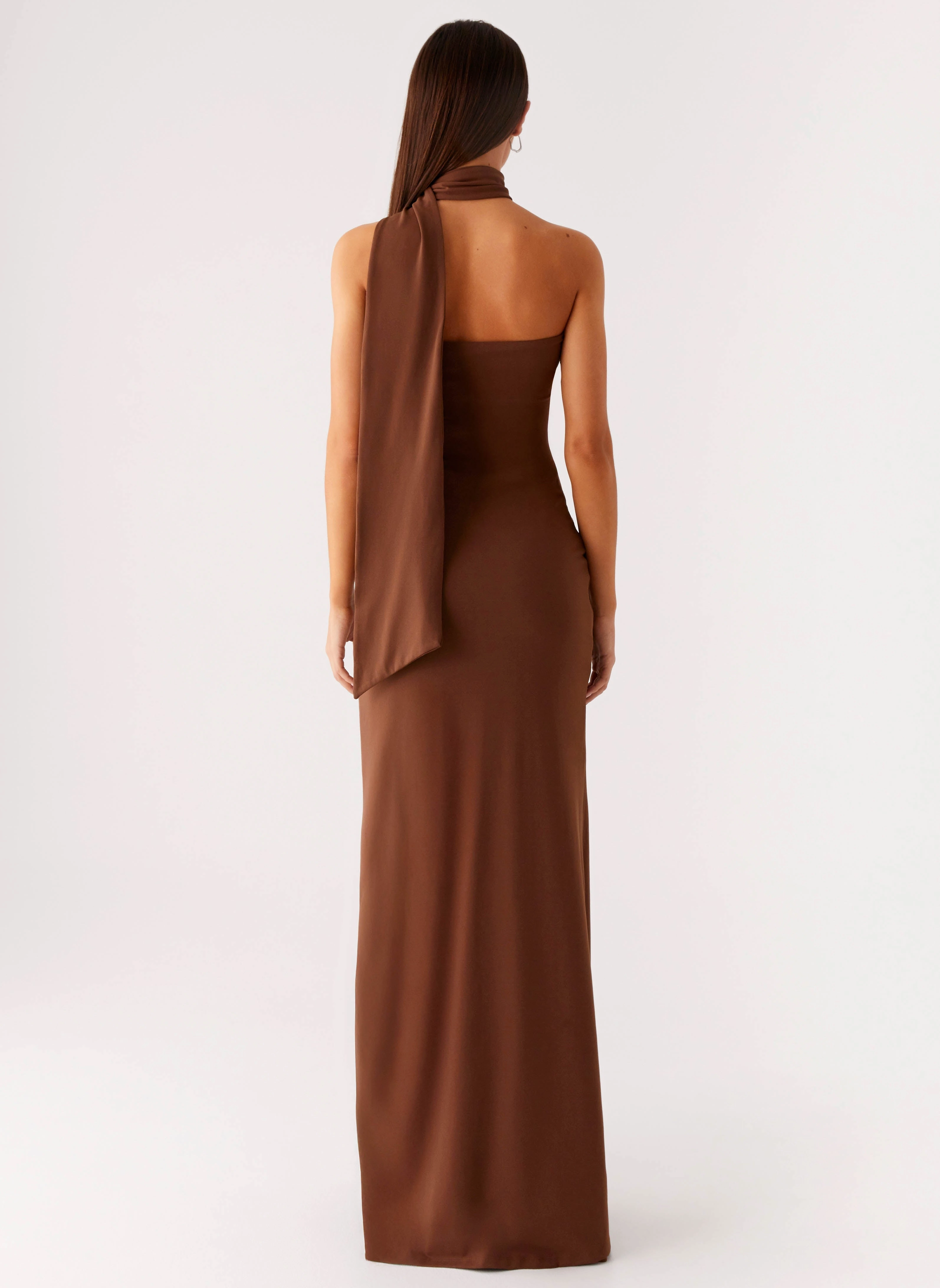 Evening Ready Classic Edge Olive Bloom Maxi Dress - Chocolate