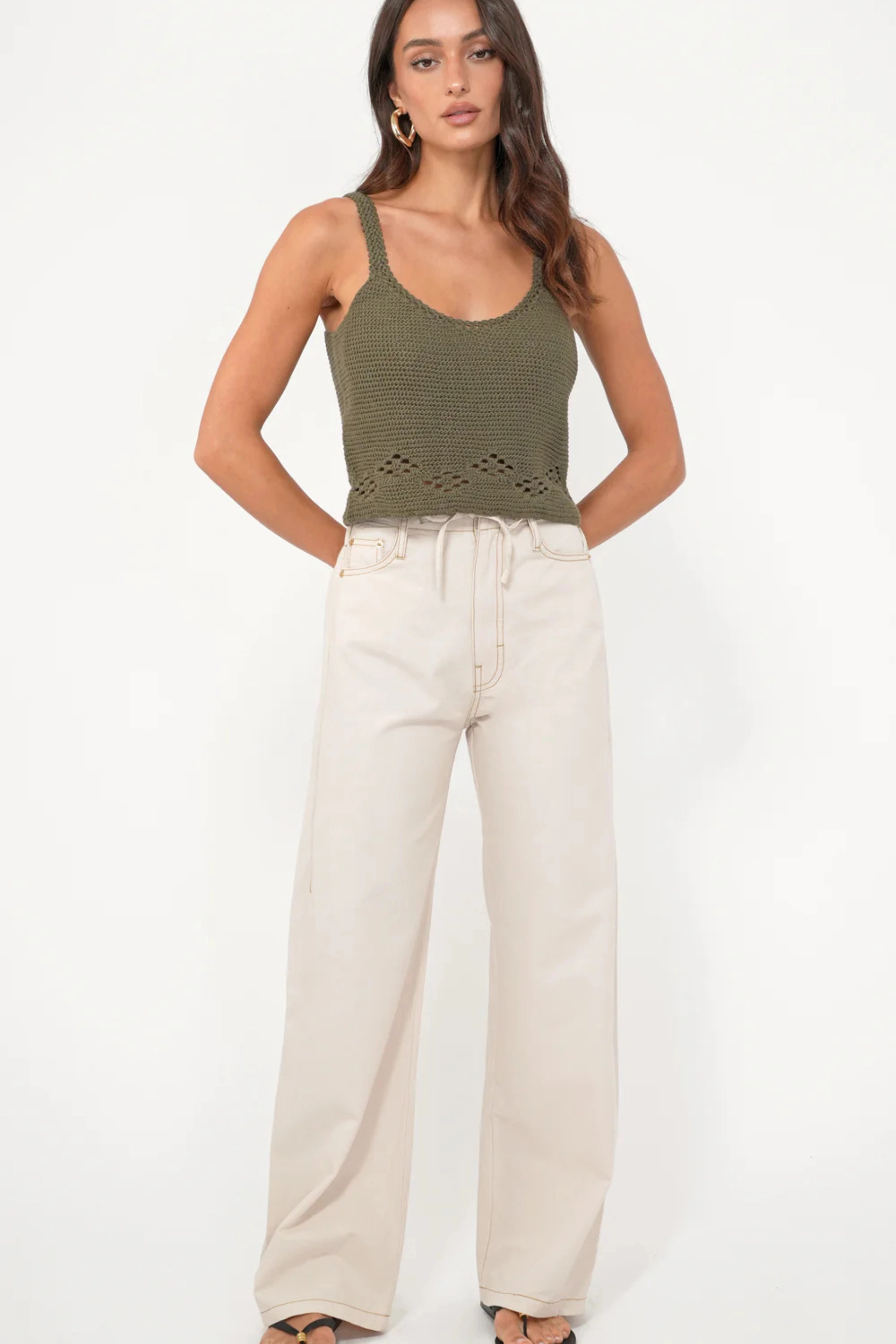 Wrinkle Resistant Textile Oliver Wide Leg Drawstring Pants