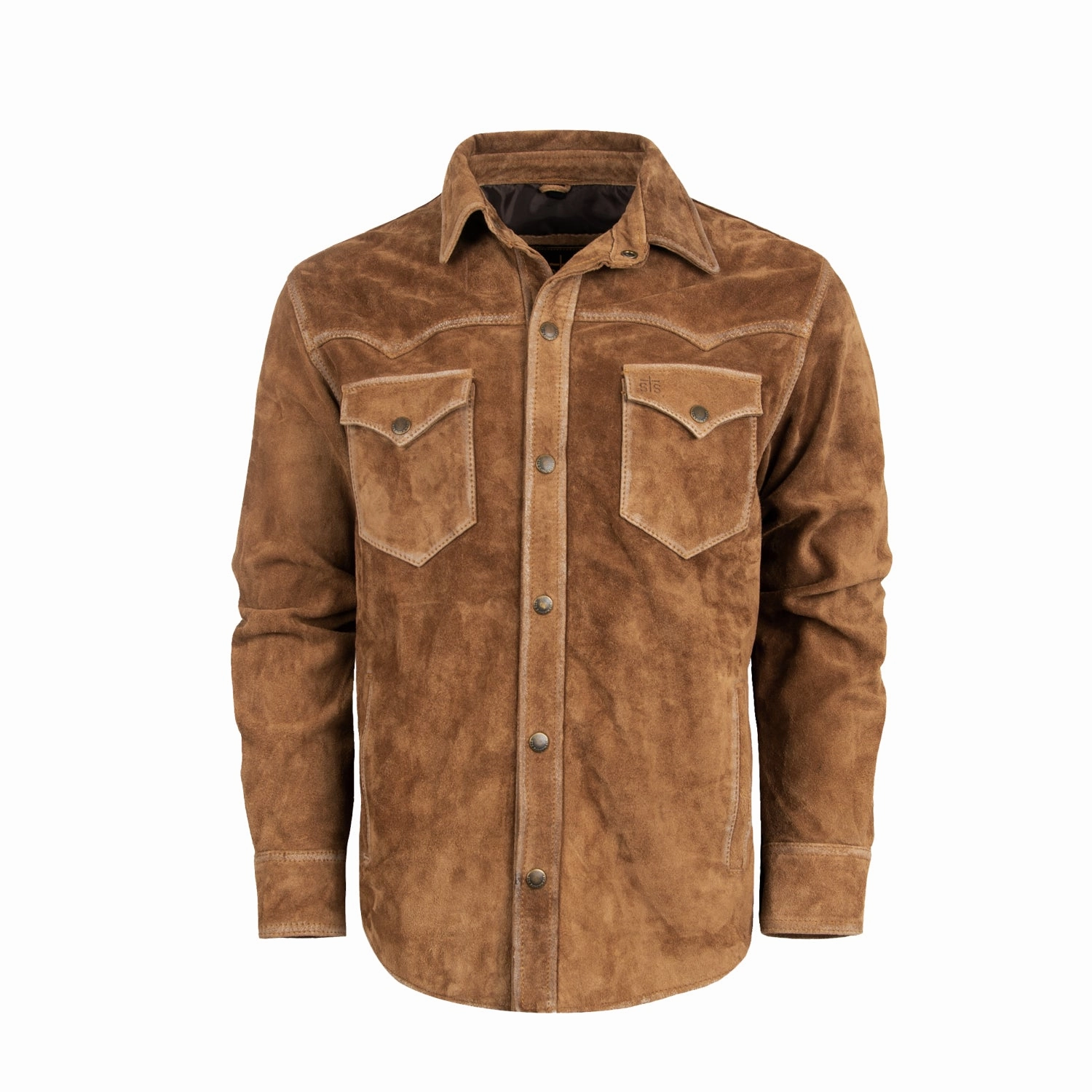 STS Ranchwear Mens Scottsdale Caramel Suede Leather Jacket Casual Work Look Practical Cold Piece
