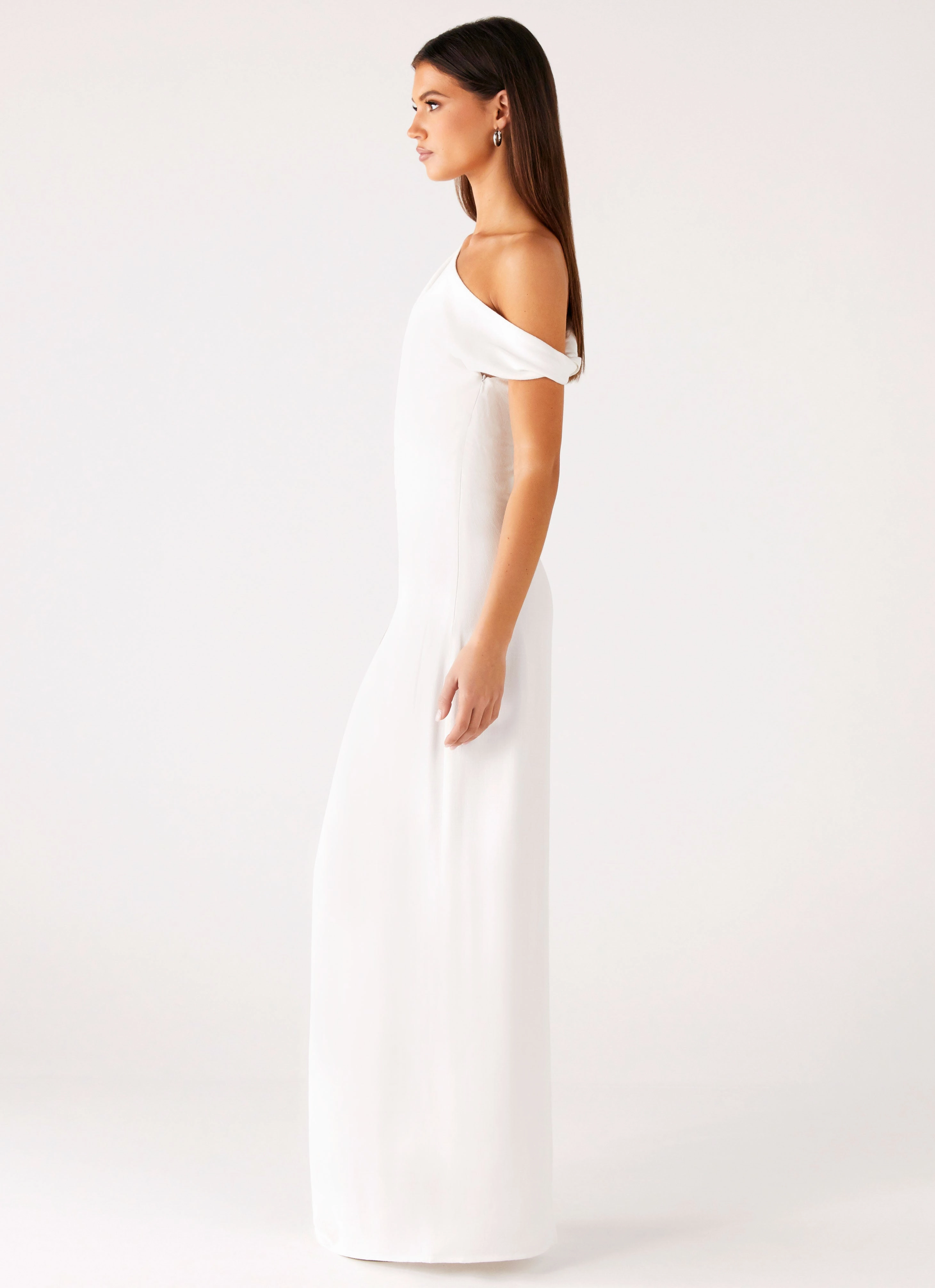 Mckenna Maxi Dress - White Neutral Flow Curve-Enhancing