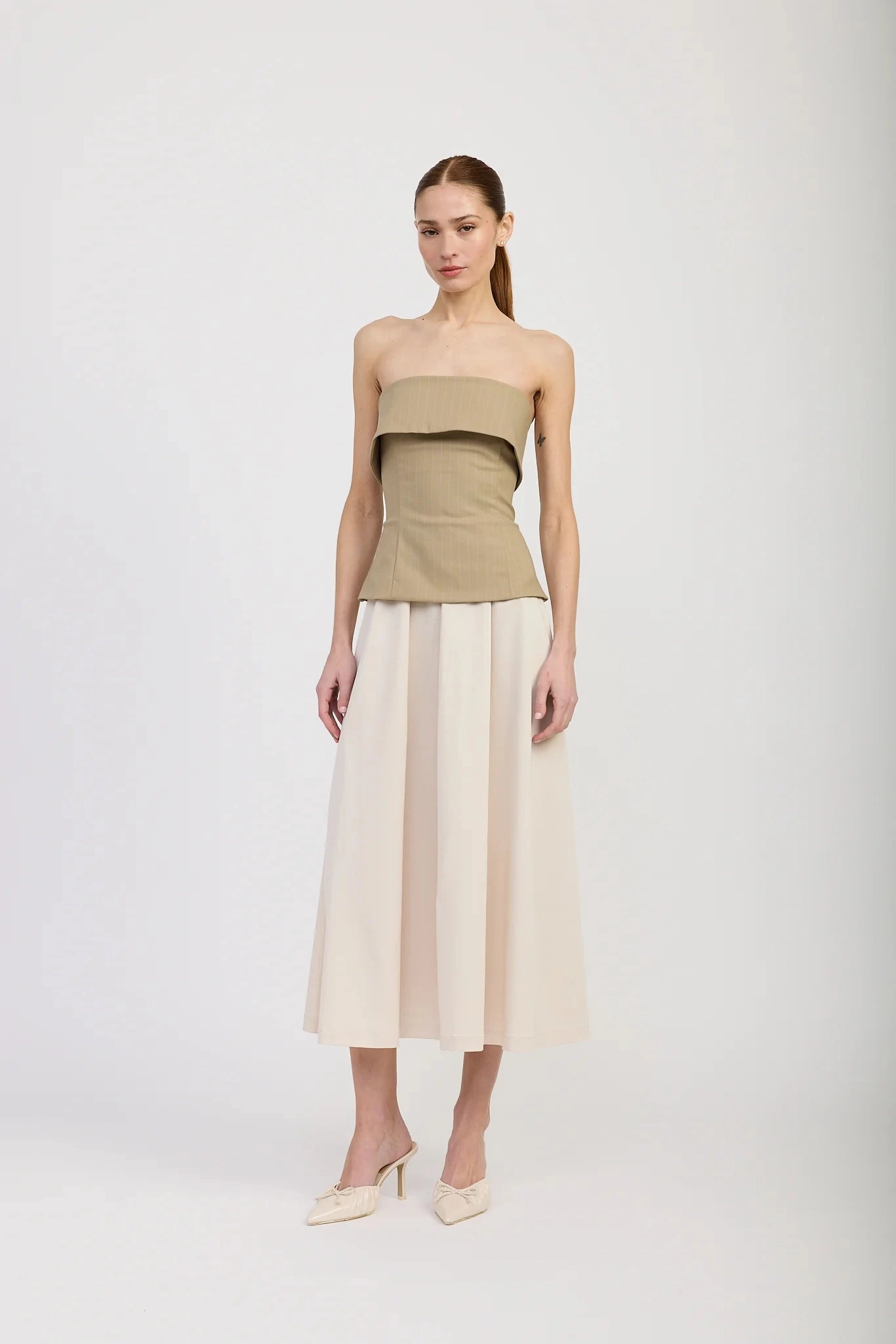 Clean Stitch Arden Mixed Media Midi Dress