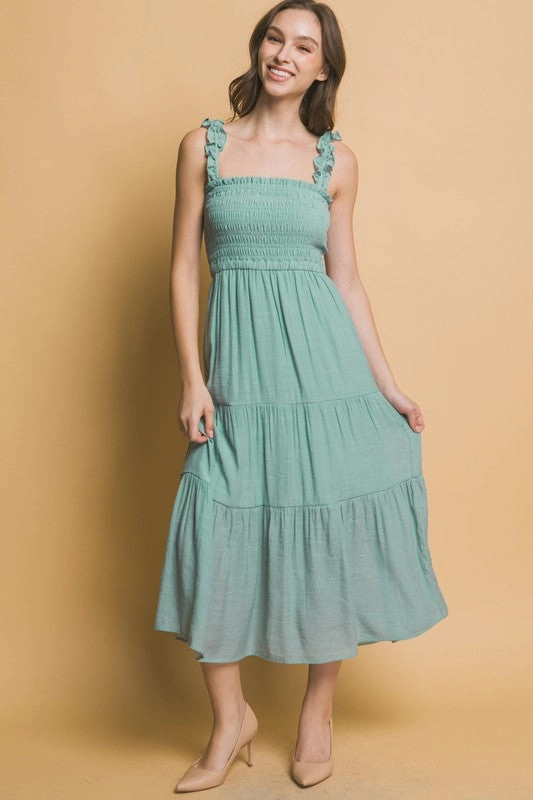 Photo Light Jasmine Smocked Bodice Maxi Dress