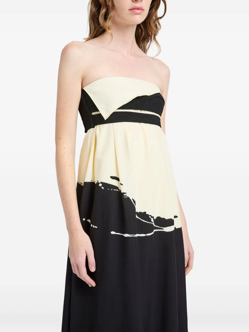 Ophelia Dress in Black Multi MultiLayer Stitching Minimalist Styling