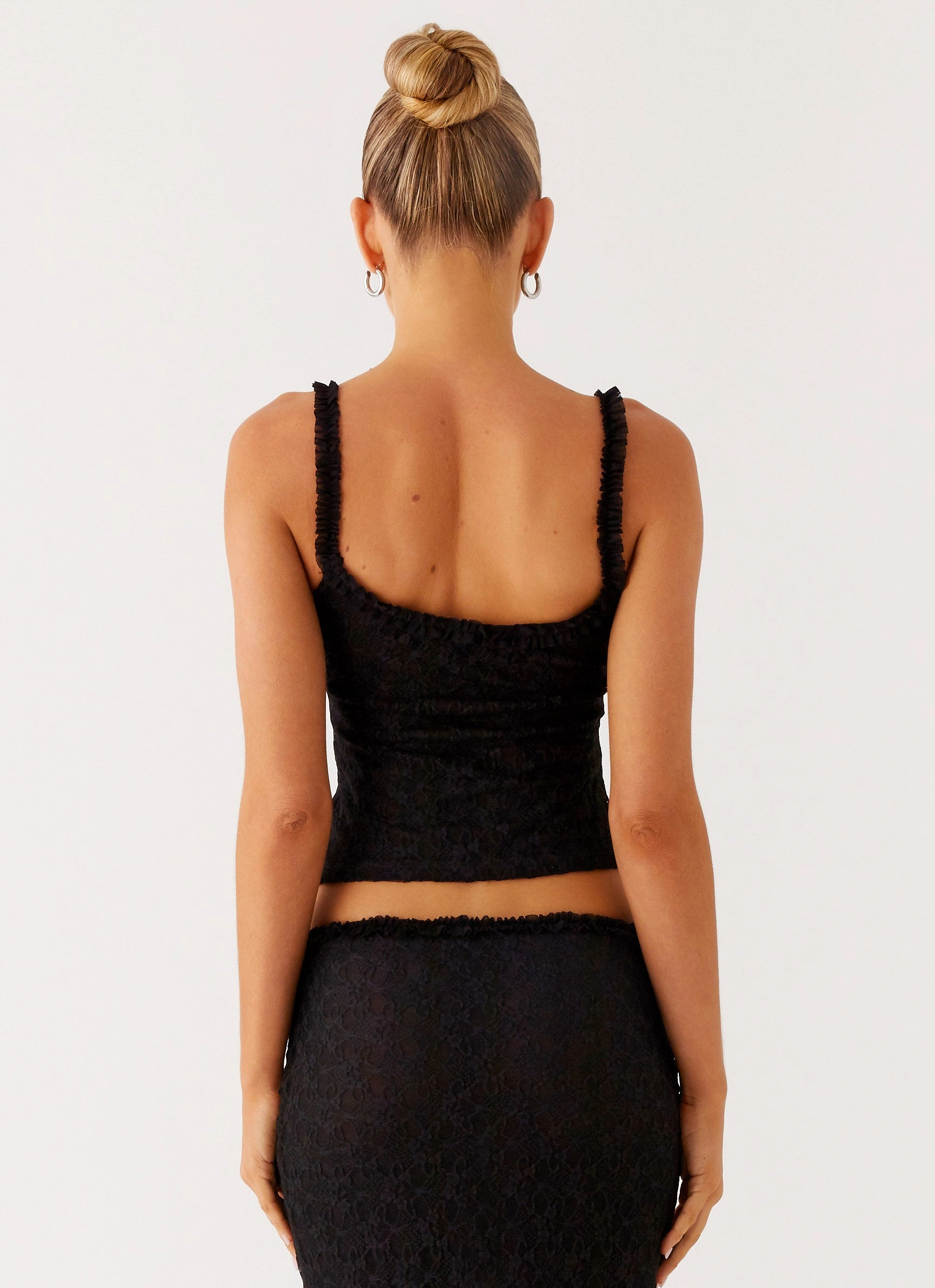 Ophira Cami Top - Black Oversized Fit Breathable mesh lining