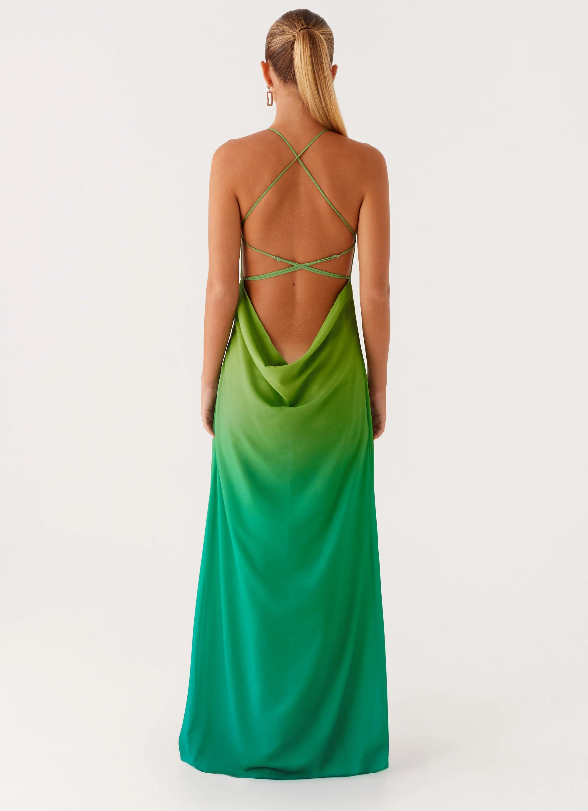 Sleek Motion Opposites Attract Maxi Dress - Green Ombre