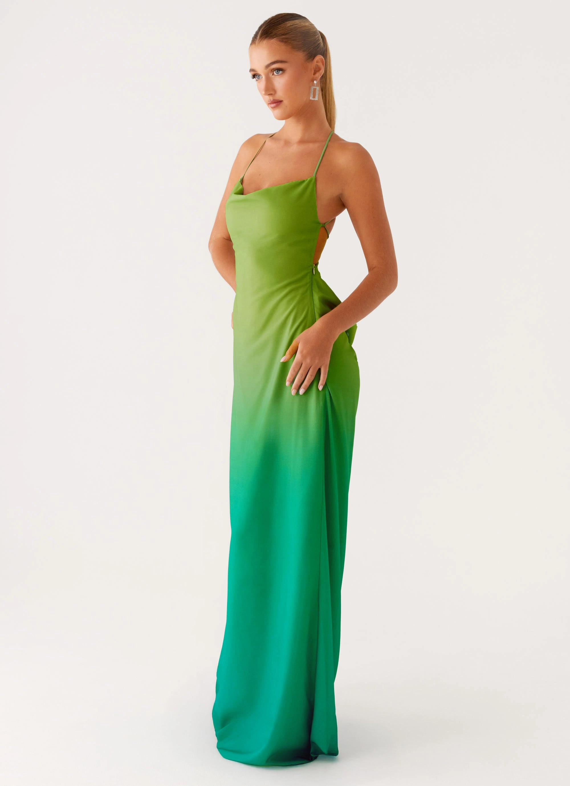 Opposites Attract Maxi Dress - Green Ombre Body Safe Natural Form
