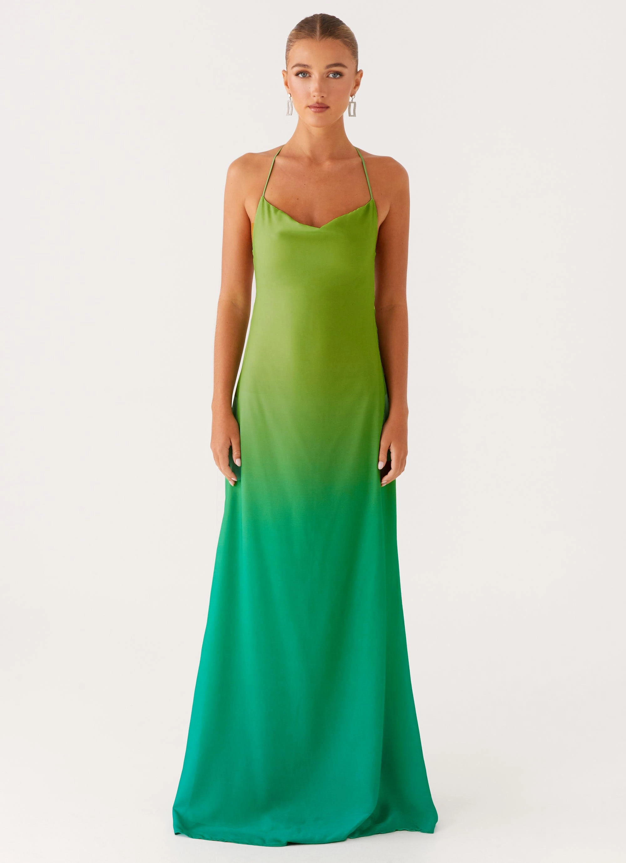Opposites Attract Maxi Dress - Green Ombre WrinkleResistantFinish