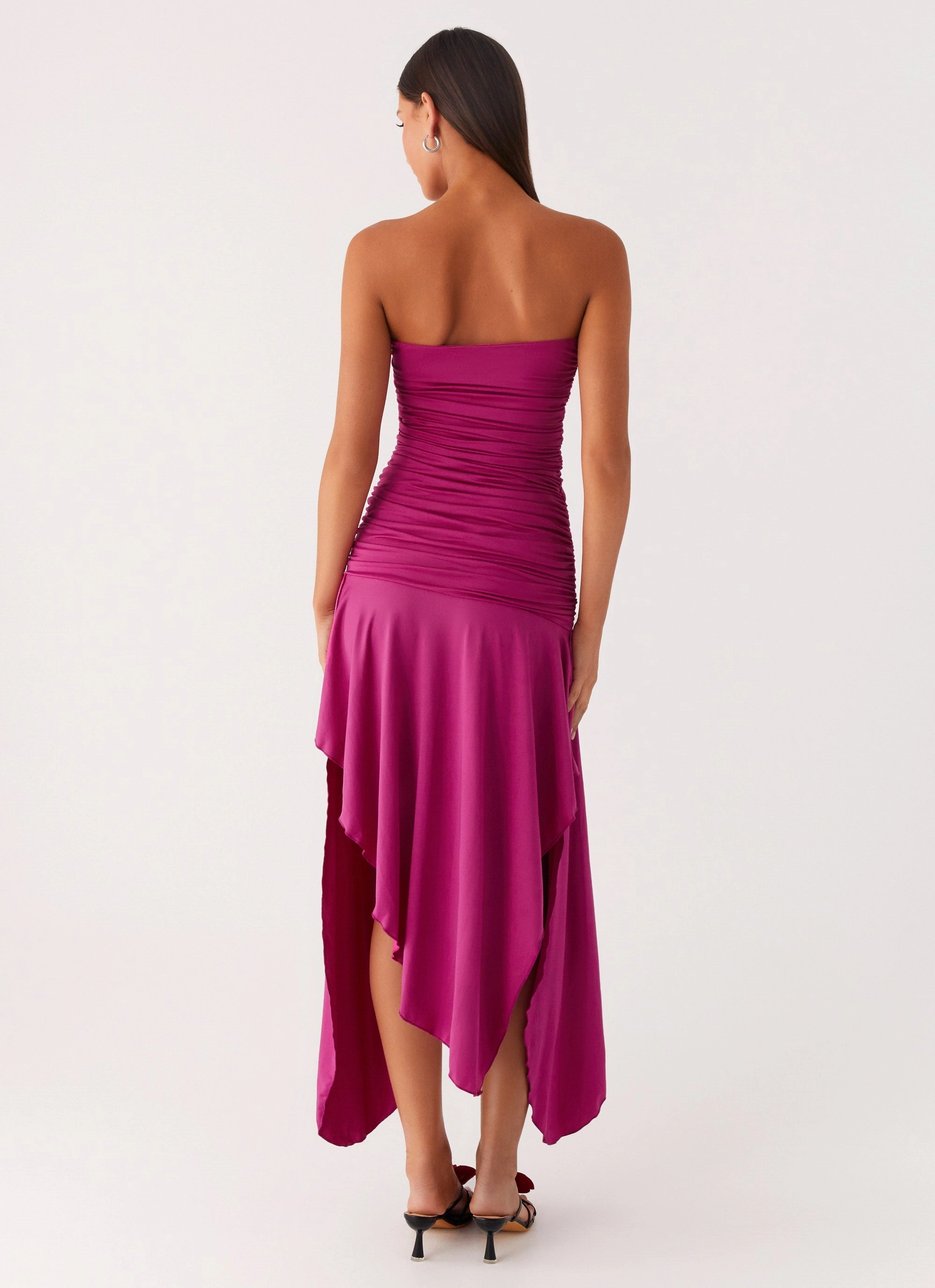 Clean Lines retro-style Ora Strapless Maxi Dress - Fuchsia