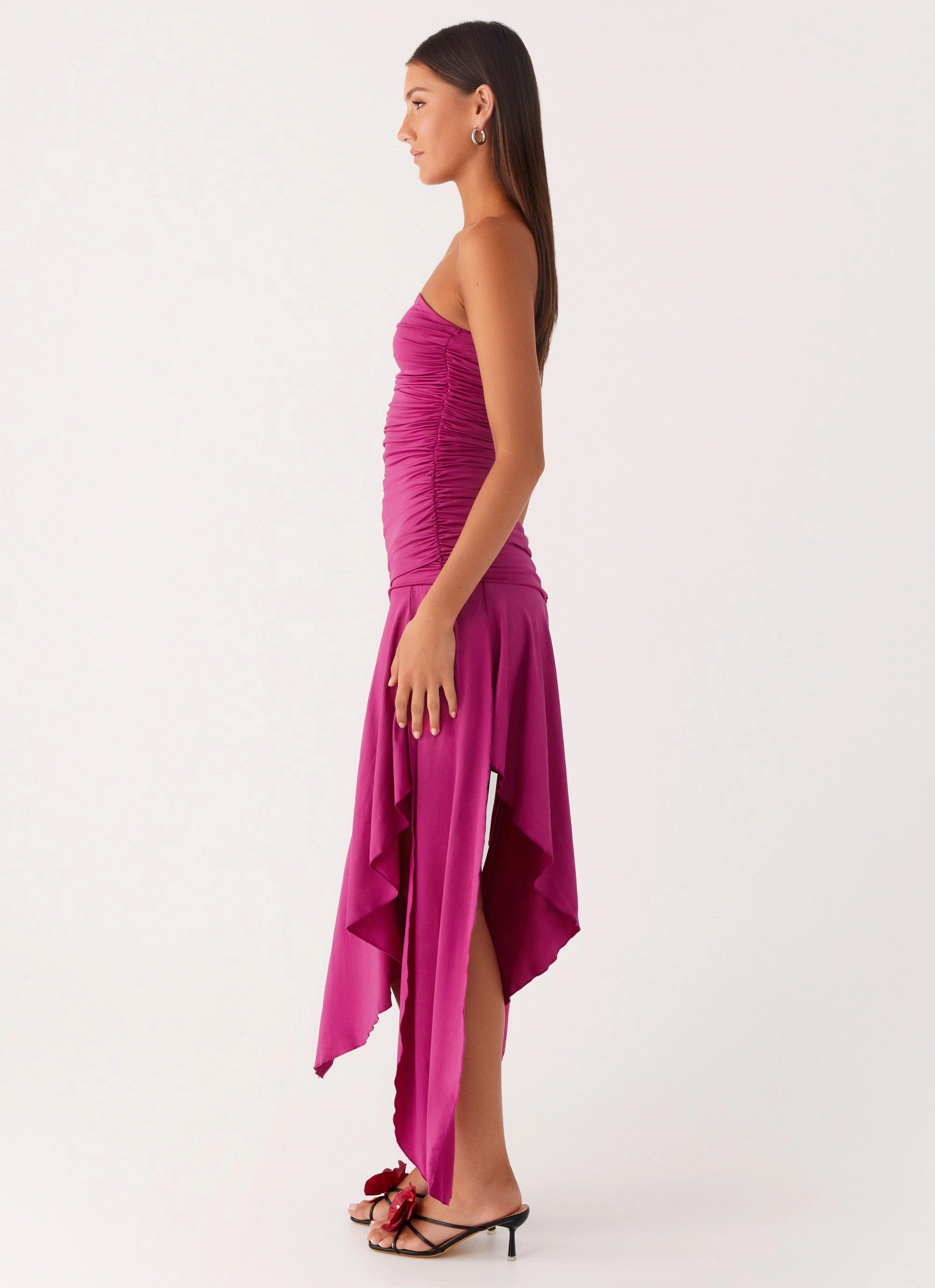Gender Fluid Ora Strapless Maxi Dress - Fuchsia