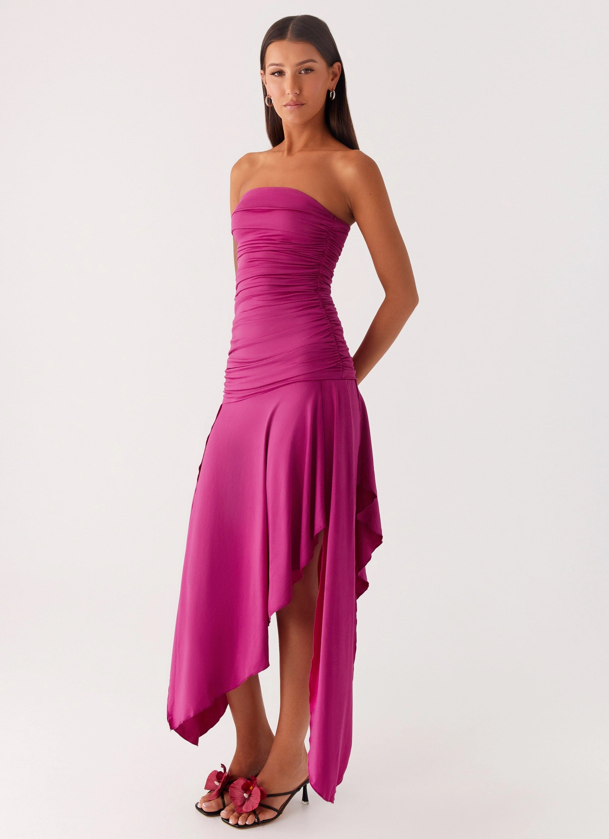 Tall Fit Ora Strapless Maxi Dress - Fuchsia