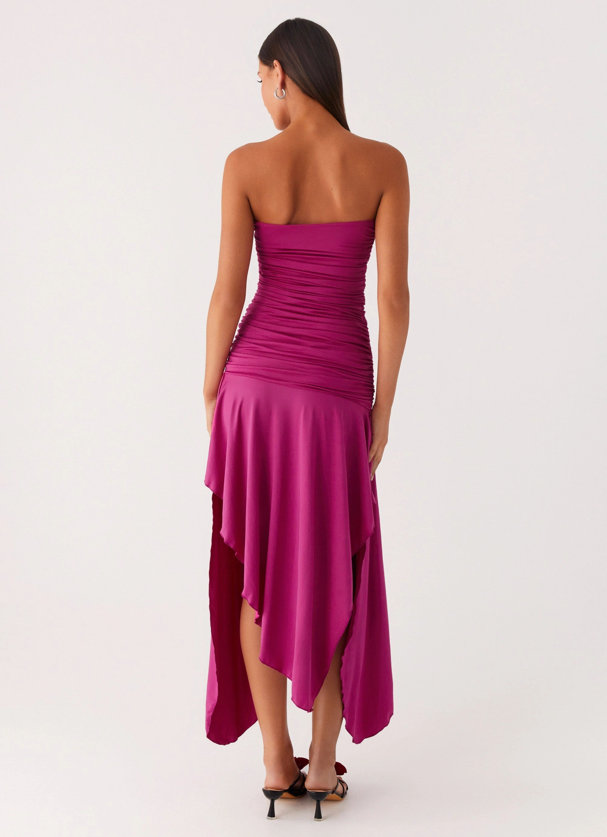 Crystal-Detail Ora Strapless Maxi Dress - Fuchsia