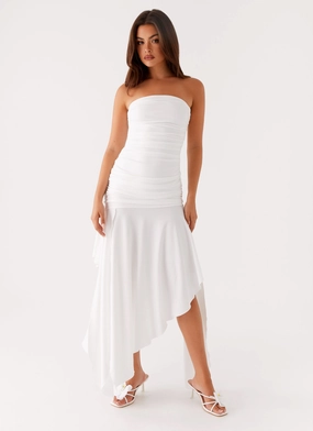 Shine Finish Ora Strapless Maxi Dress - White