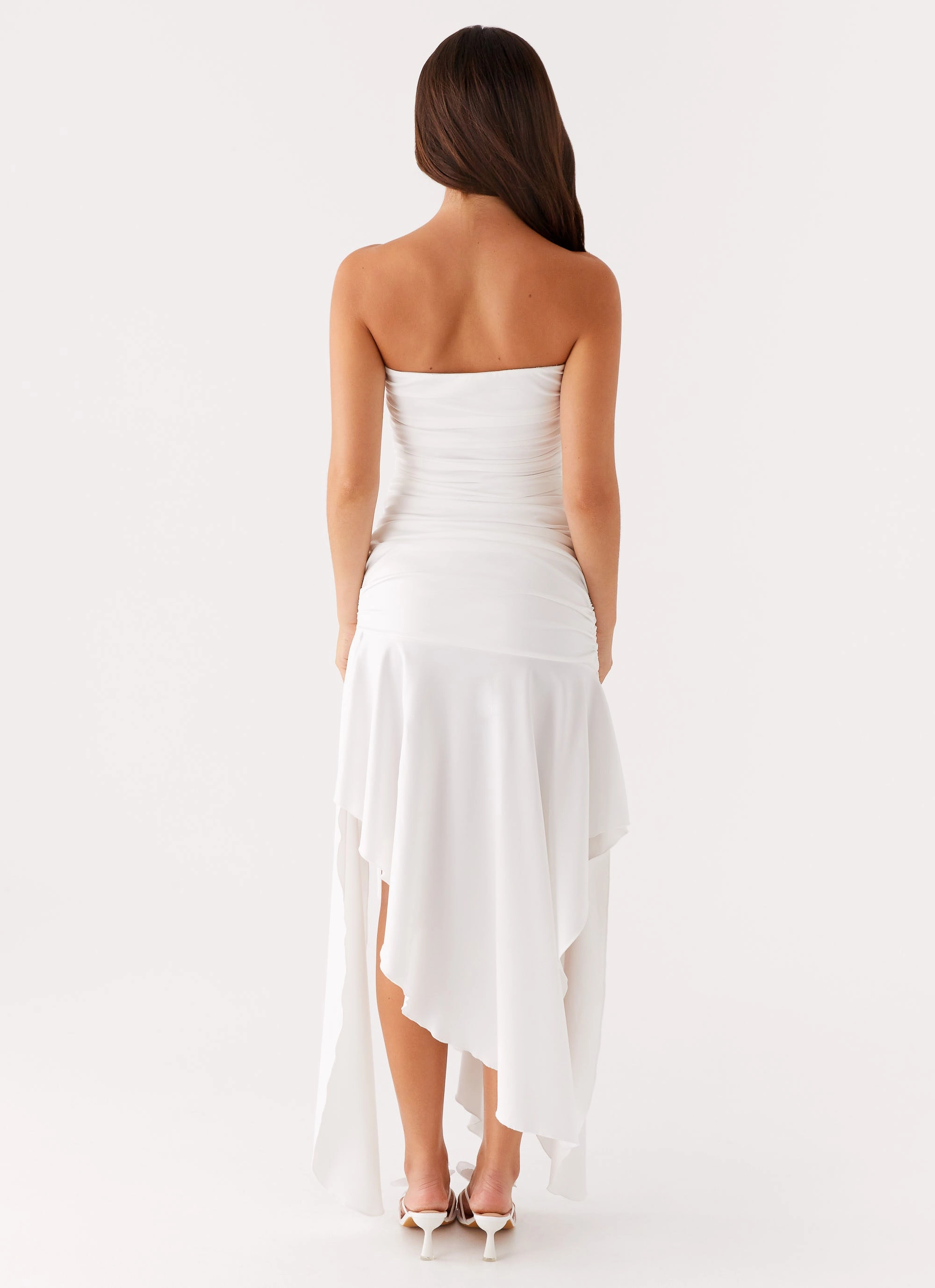 Ora Strapless Maxi Dress - White Bishop-Sleeve Summer-Season