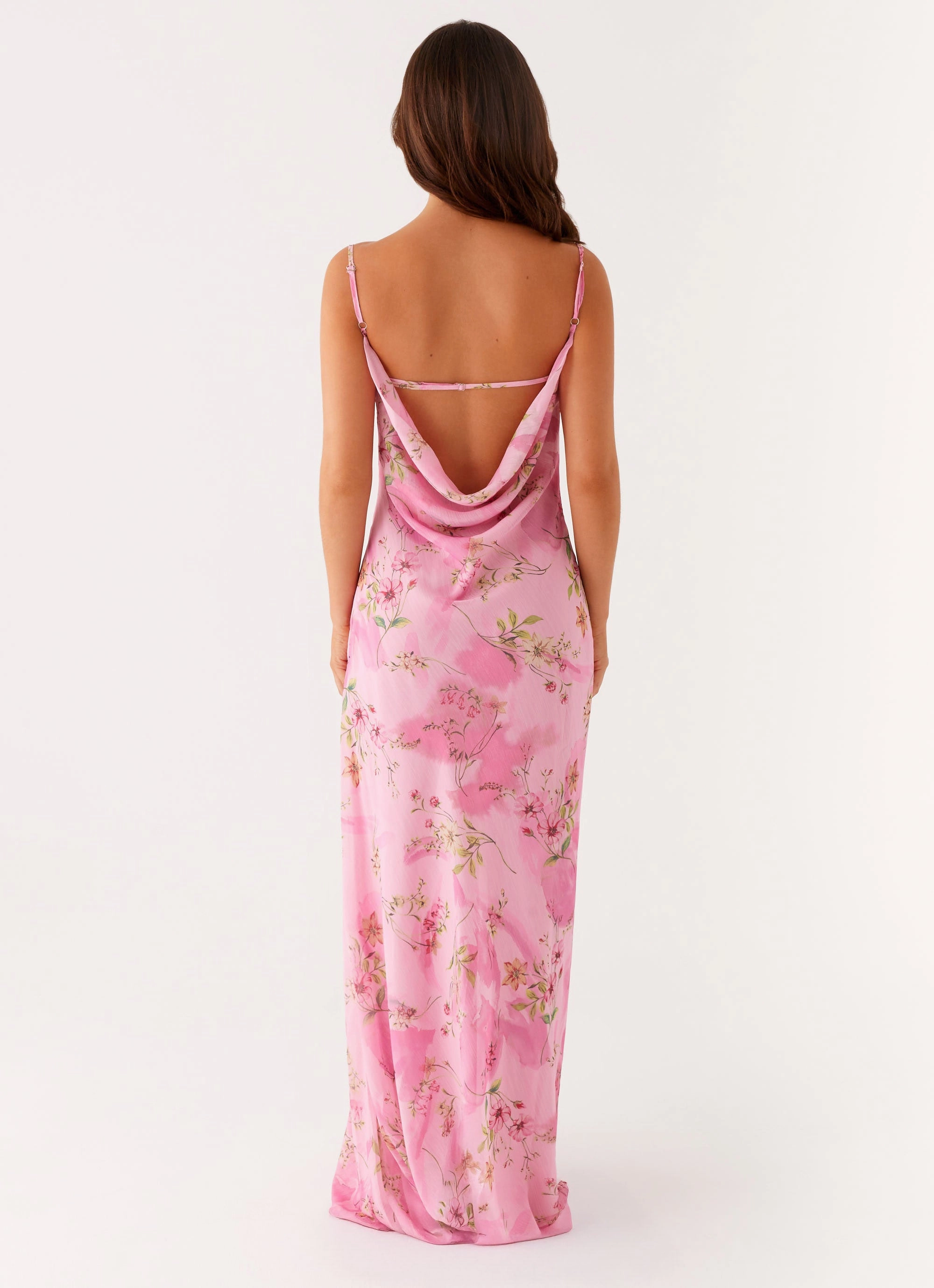 Fashionable Comfort Orlando Maxi Dress - Pink Floral Print