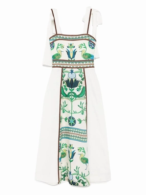 Lounge Comfort Timeless and Comfortable Ornella Dress in Off White Multi