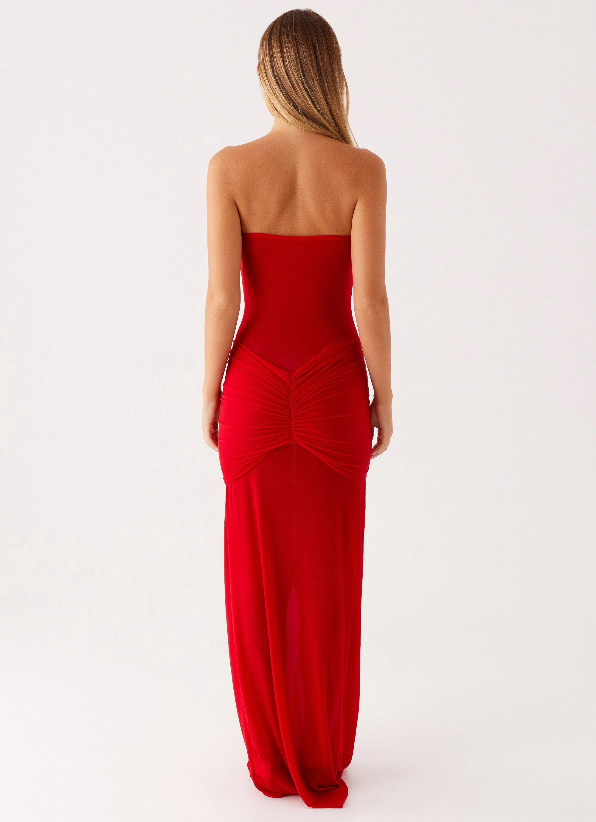 Ottilie Mesh Maxi Dress - Red Smooth Vibes