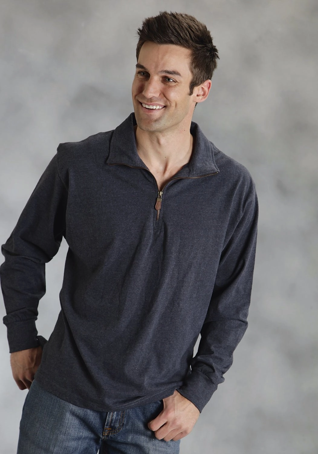 Casual Outdoor Look Ouray Mens Navy Blue 100% Cotton USA Zip Jacket