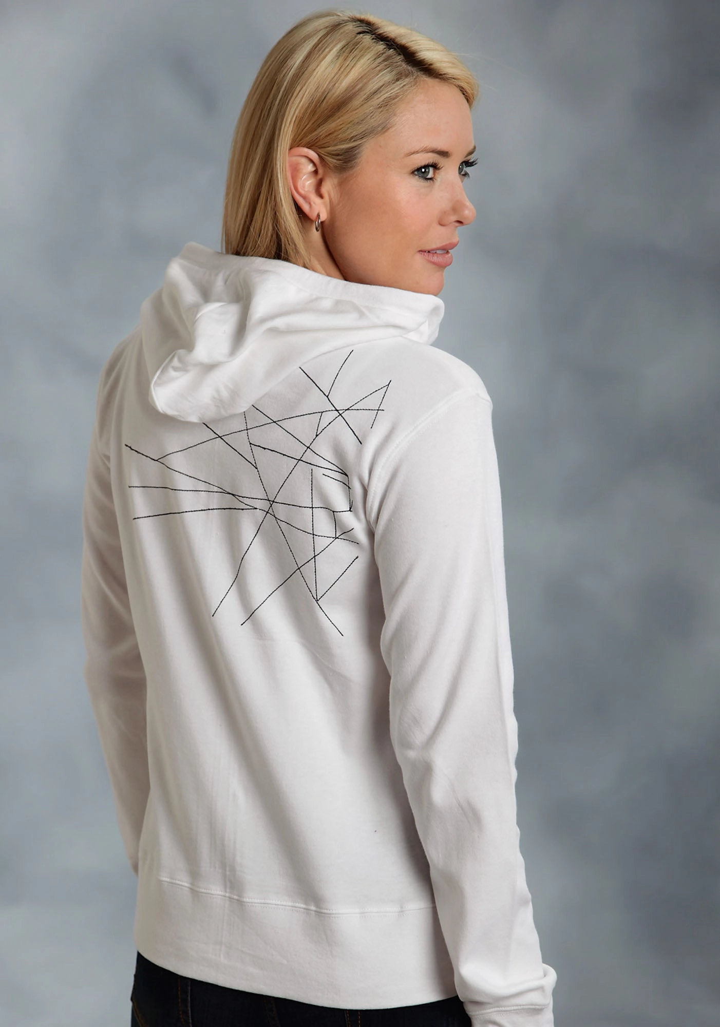 Sophisticated Knit Cold Weather Knitwear Ouray Womens White 100% Cotton USA Stitches Hoodie