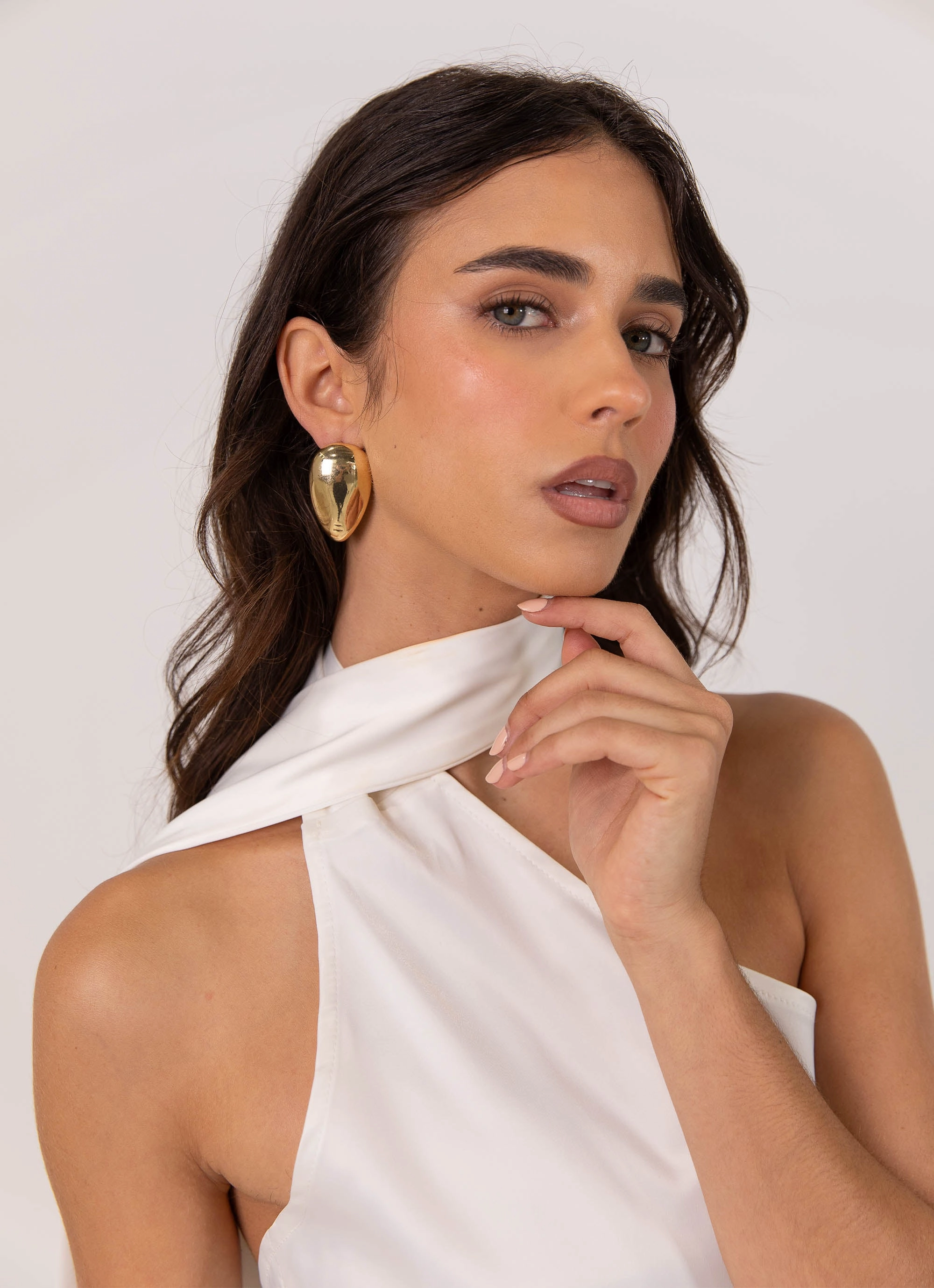 Sporty Look Cassandra Scarf Mini Dress - Pearl