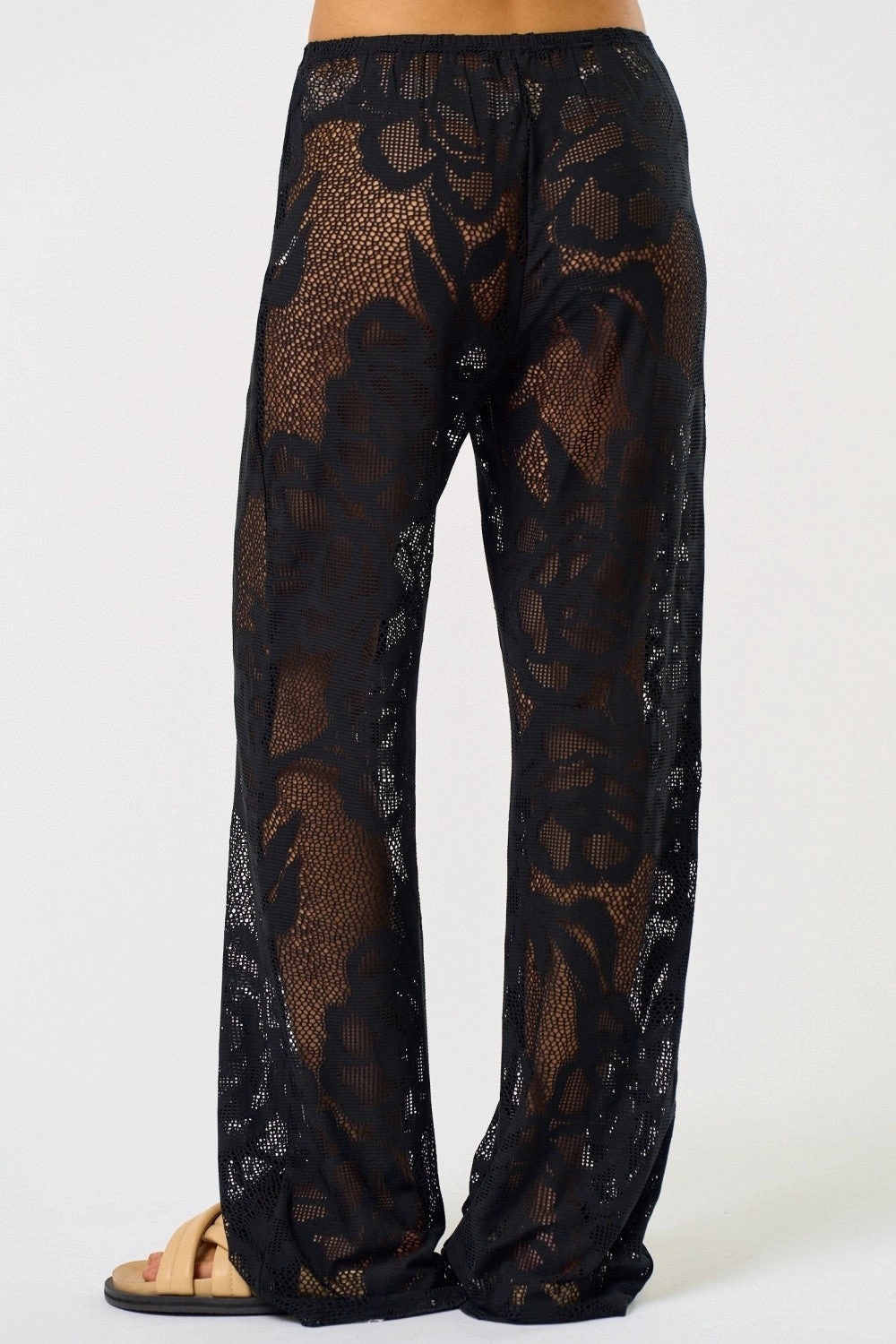 Lace Cover Up Pants - Black Sport Hoodie