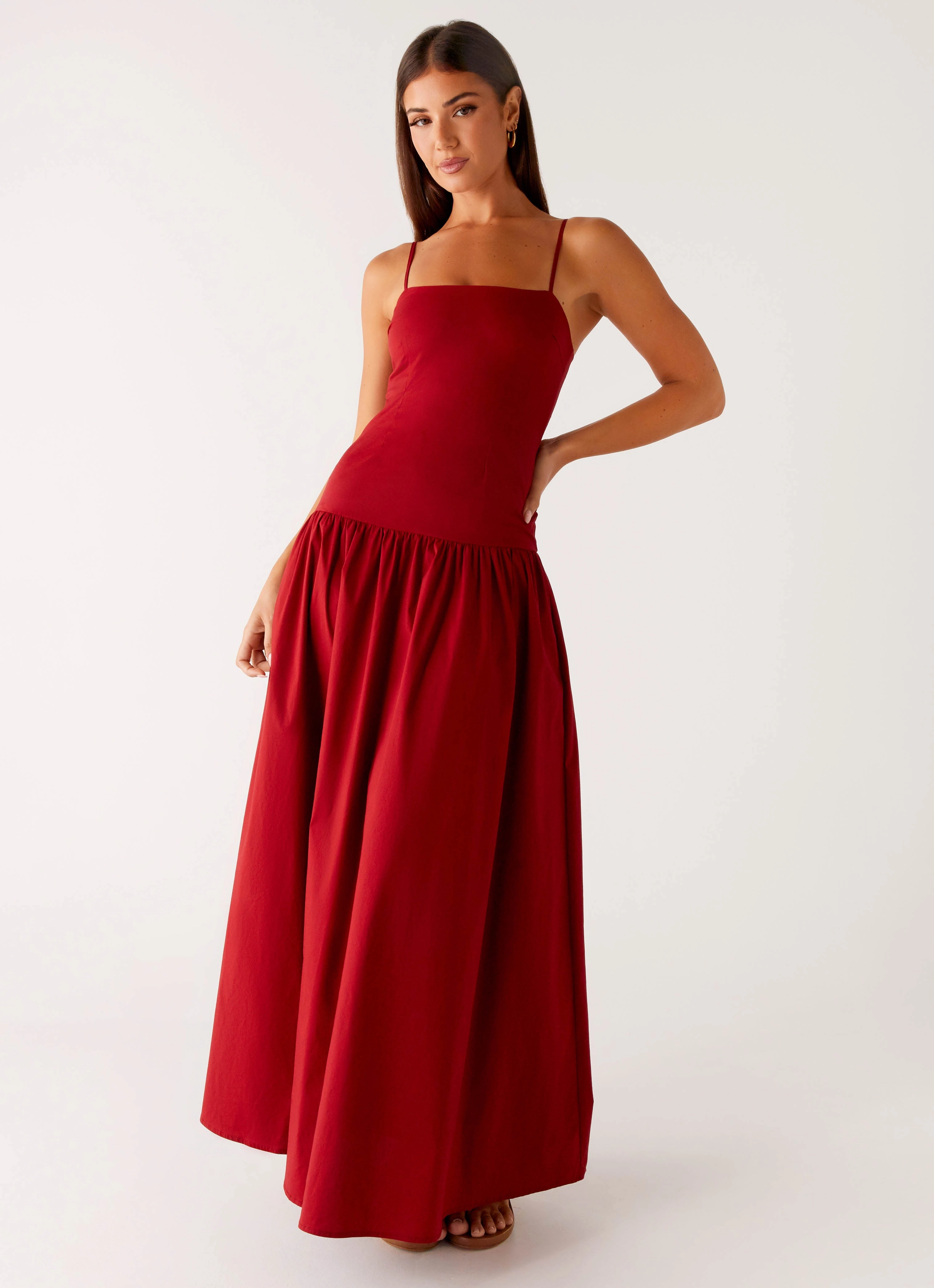 Vince Cami Maxi Dress - Deep Red Modern Fit Warranty-Included