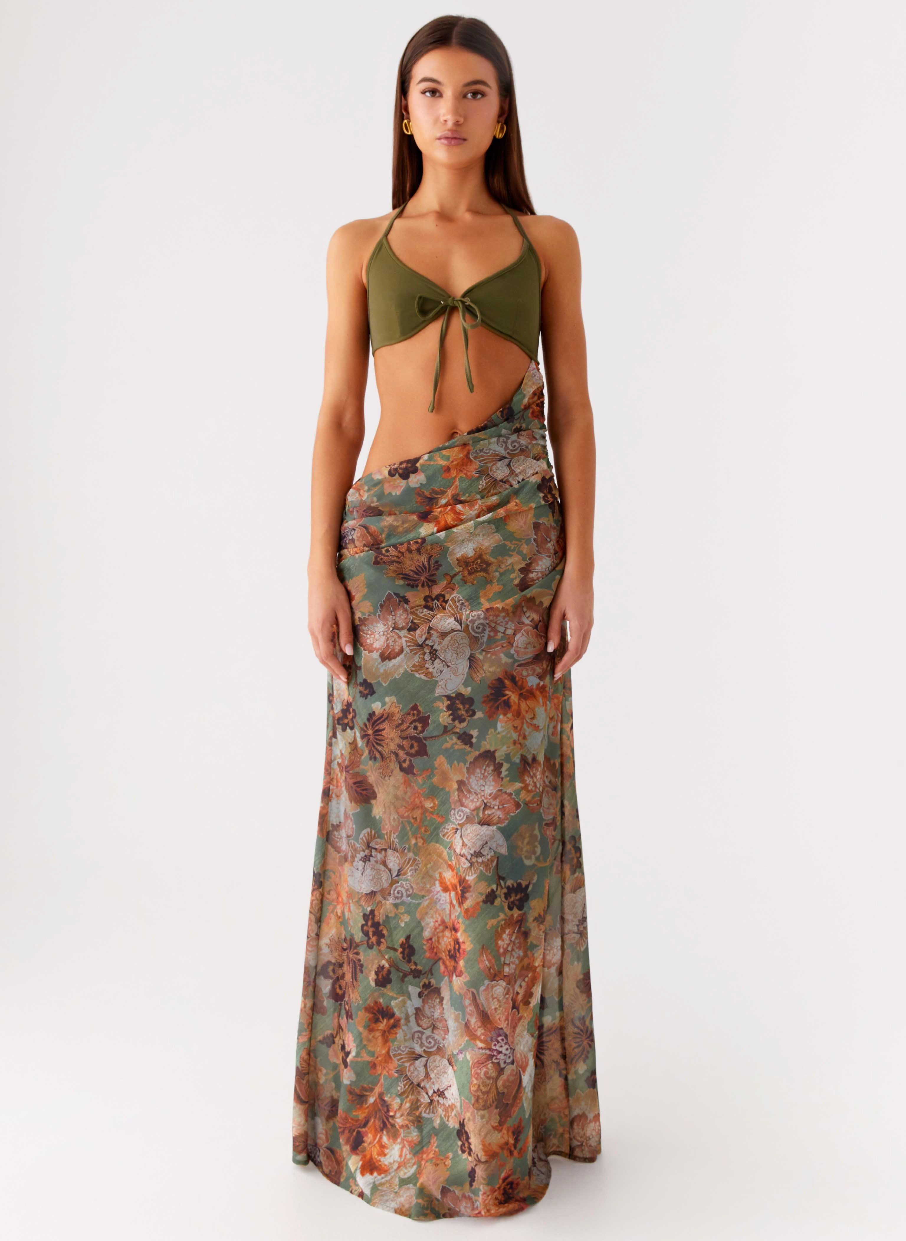 Timeless Fit Basic Fashion Overgrown Maxi Dress - Vintage Blossom