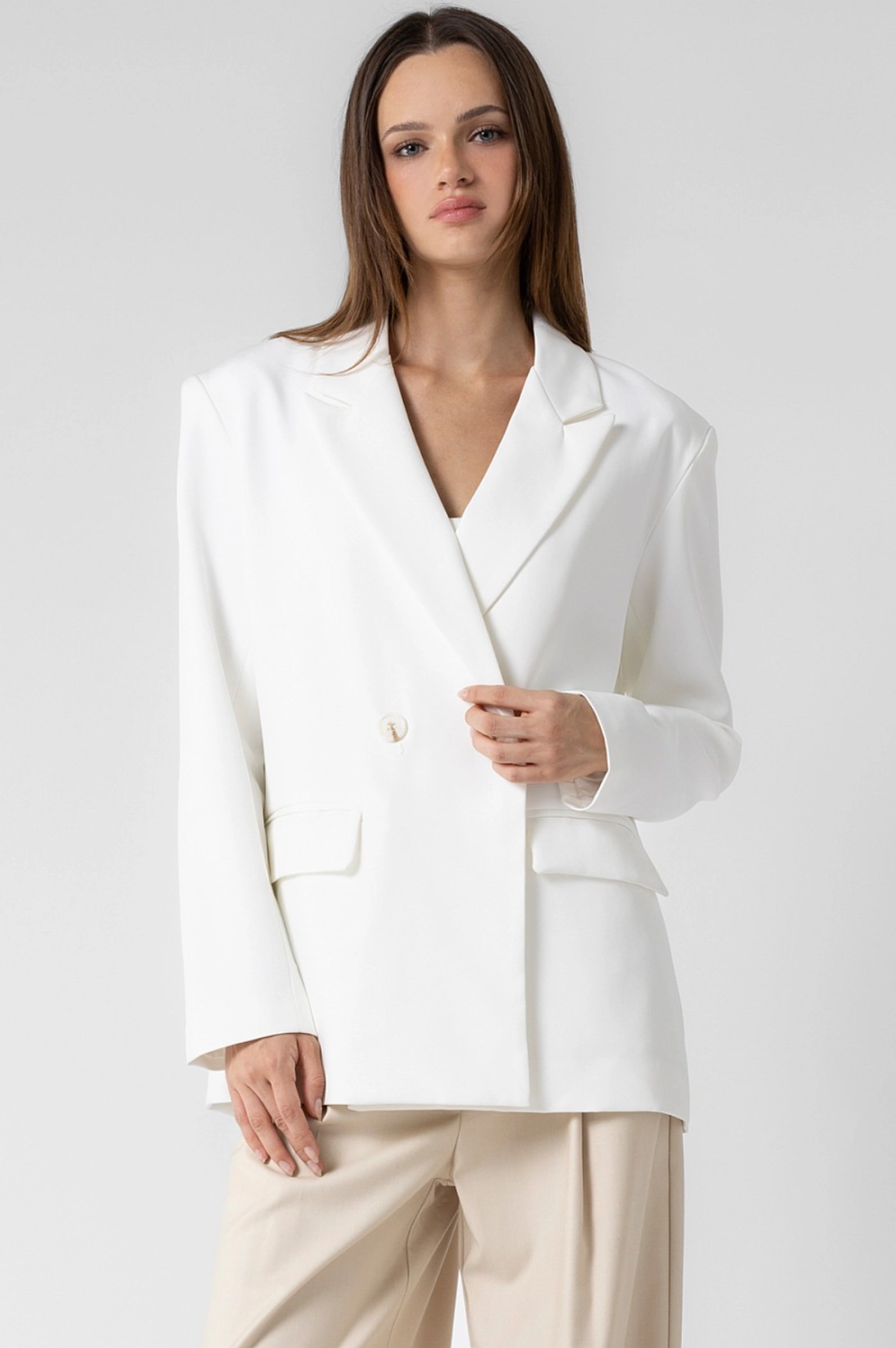 Layered Ply Construction Cozy Knit Oversized Blazer