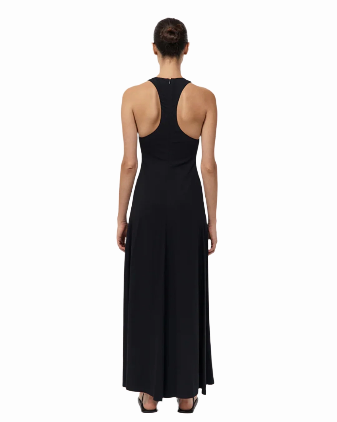 Relax Line PlushLining Cut Away Maxi Dress in Black