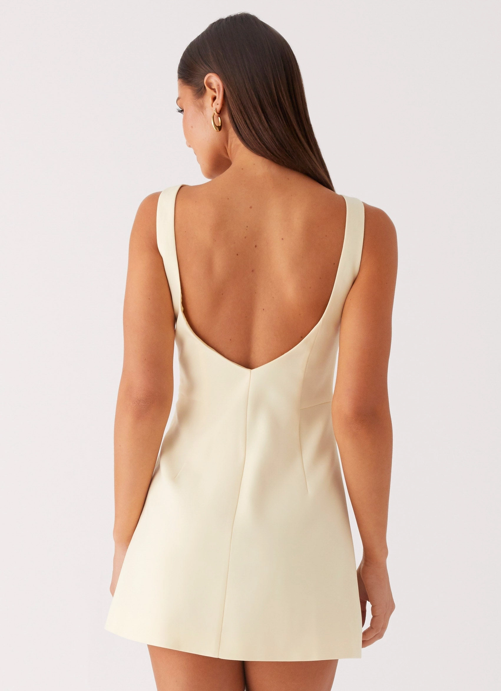 Lulita Mini Dress - Buttercream Yellow High Waist Light and Comfortable