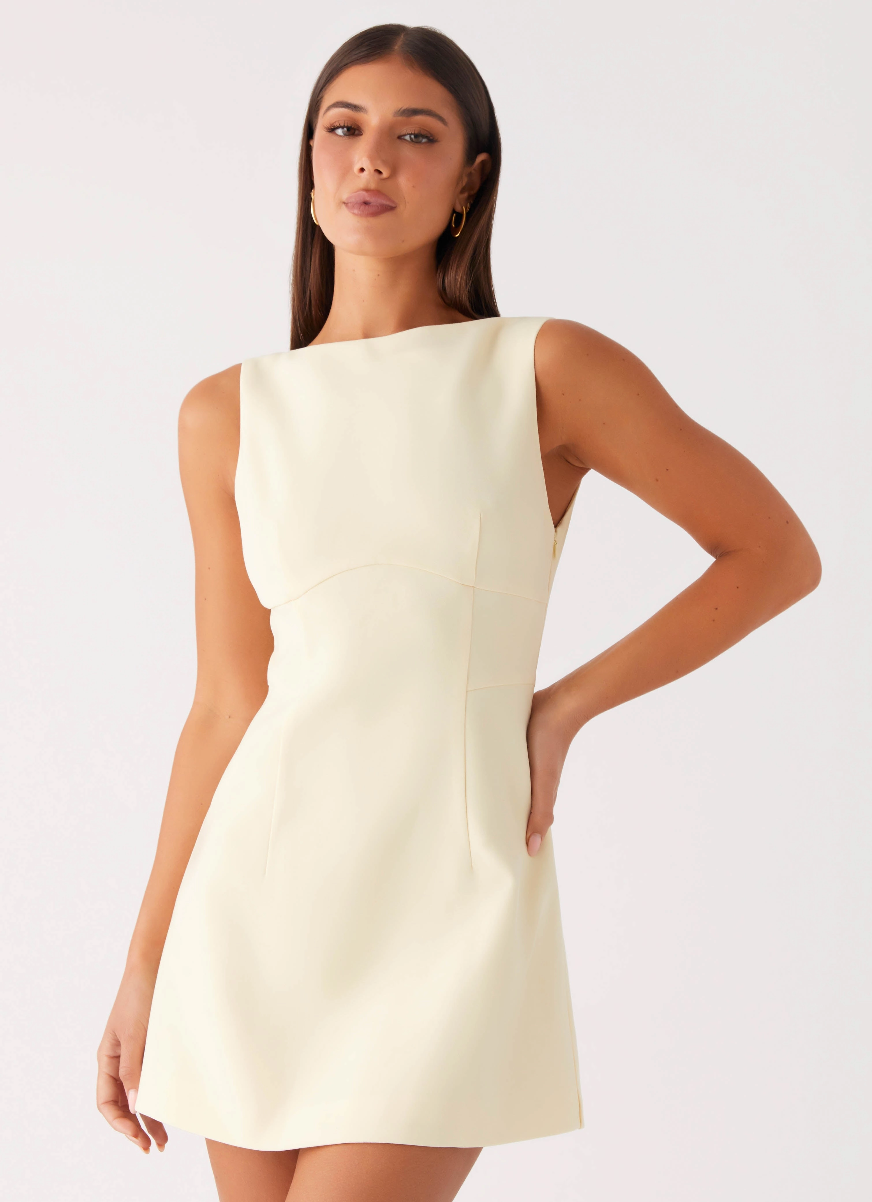 Sculpted Form Lulita Mini Dress - Buttercream Yellow