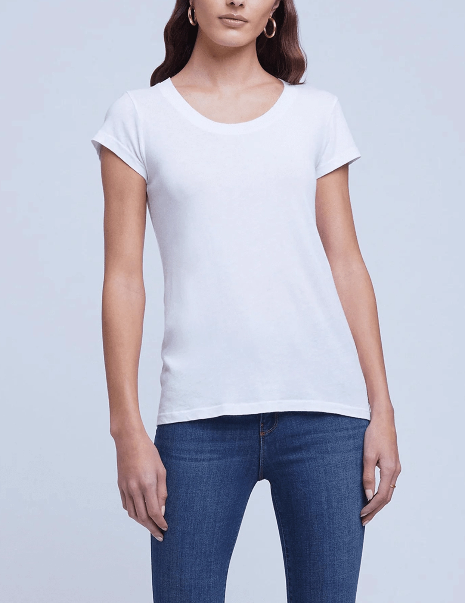 L'Agence Cory Short Sleeve Tee Low Profile Silhouette