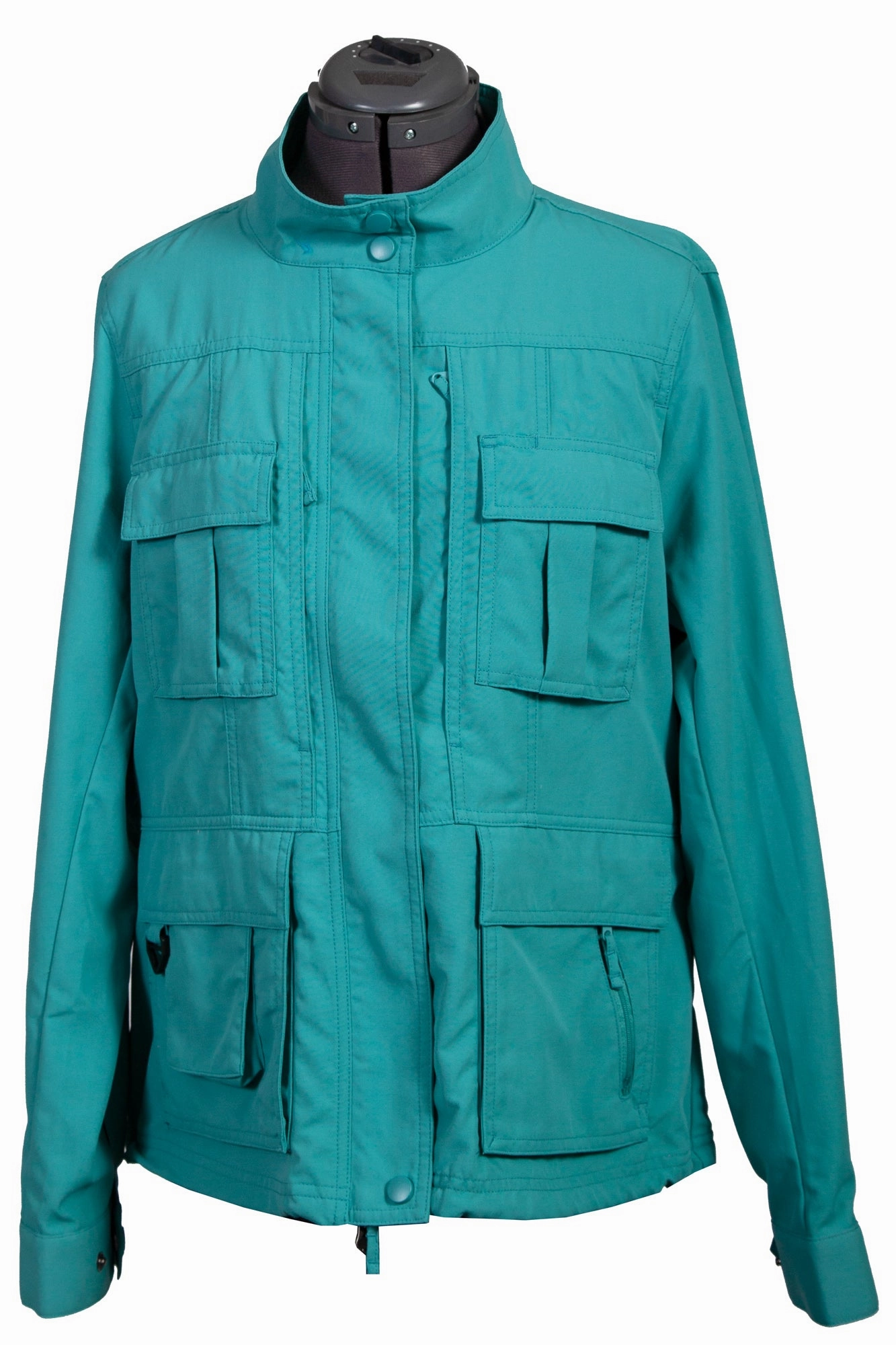 Scully Womens Teal Nylon Multi-Pocket Jacket Reflective details