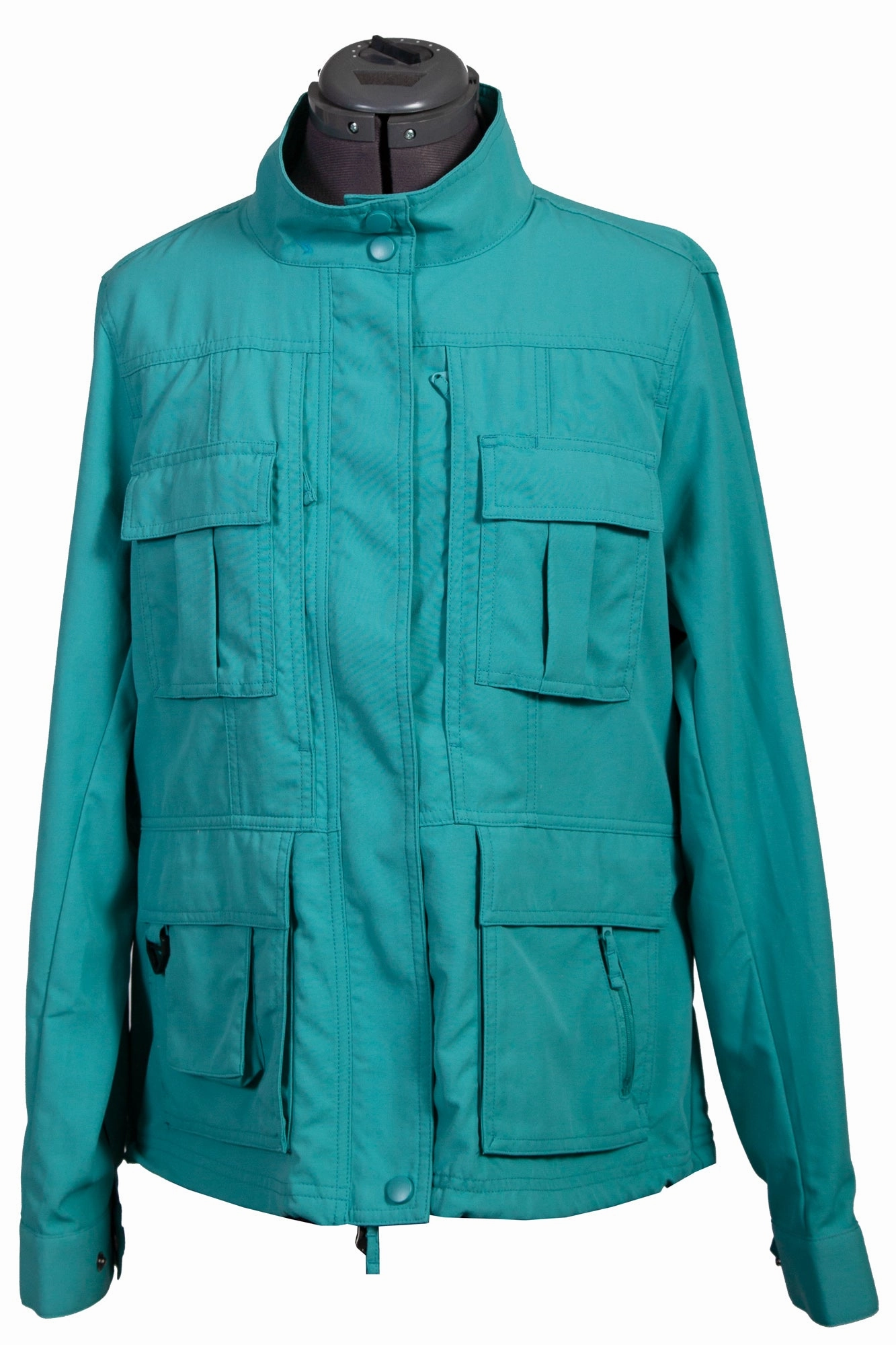 Scully Womens Teal Nylon Multi-Pocket Jacket Compact packaging ErgonomicCut