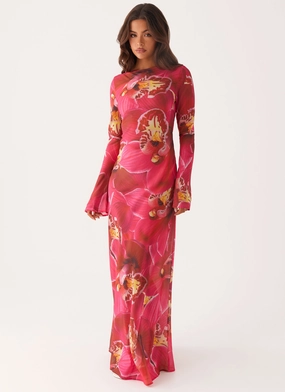 Lorde Maxi Dress - Orchid Pink Winter Wrap Basic Shape
