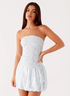 Panorama Mini Dress - Blue Floral Lounge Moment