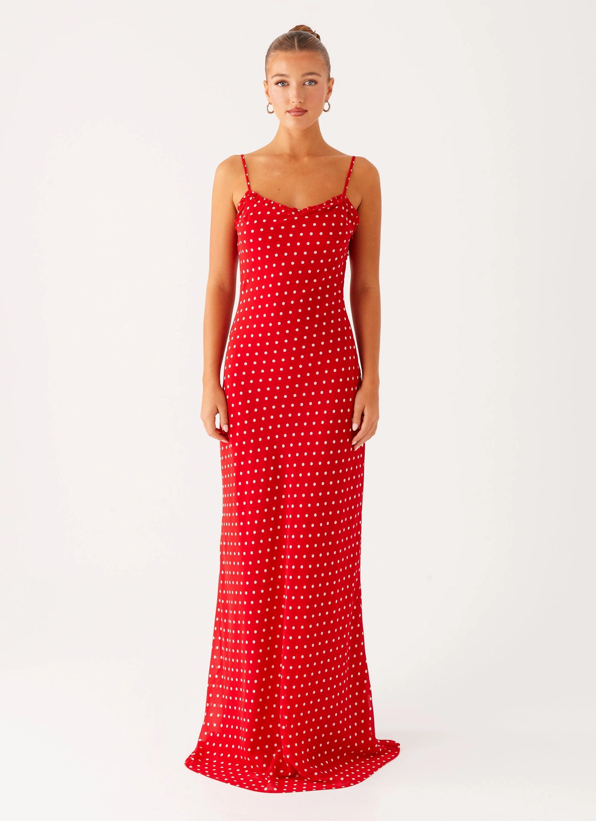 Pareo Maxi Dress - Red Polka Dot Modern Wear
