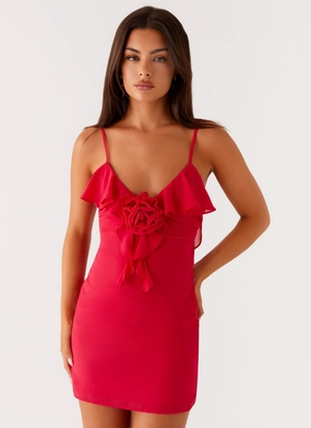 Haylie Mini Dress - Raspberry Breathable Dreamy Touch