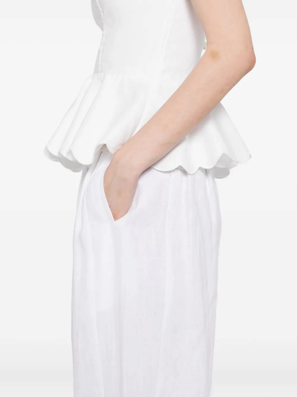 Parker Trouser in Ivory Moisture Wicking Fabric