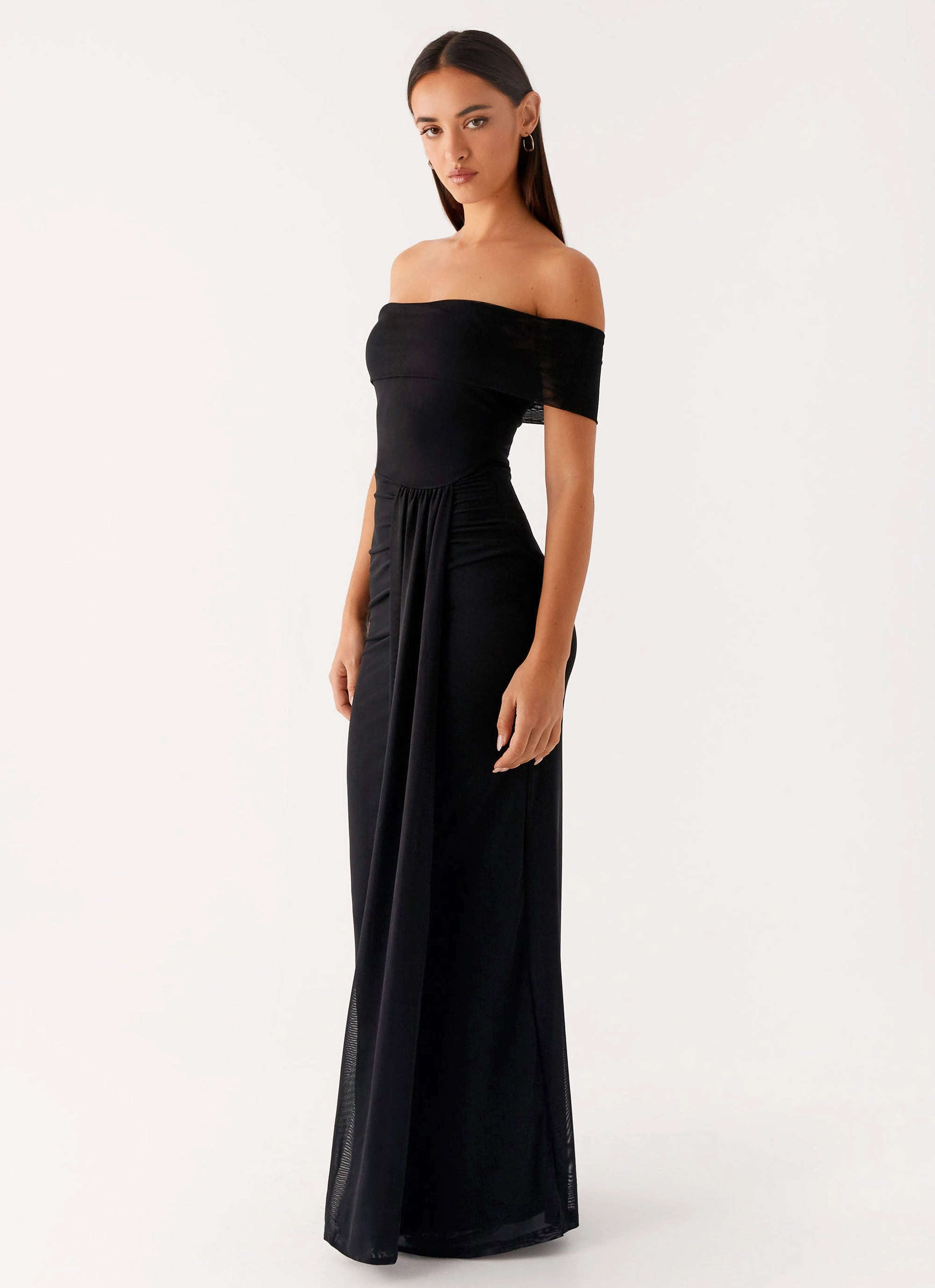 Aileen Maxi Dress - Black Sheer Layer