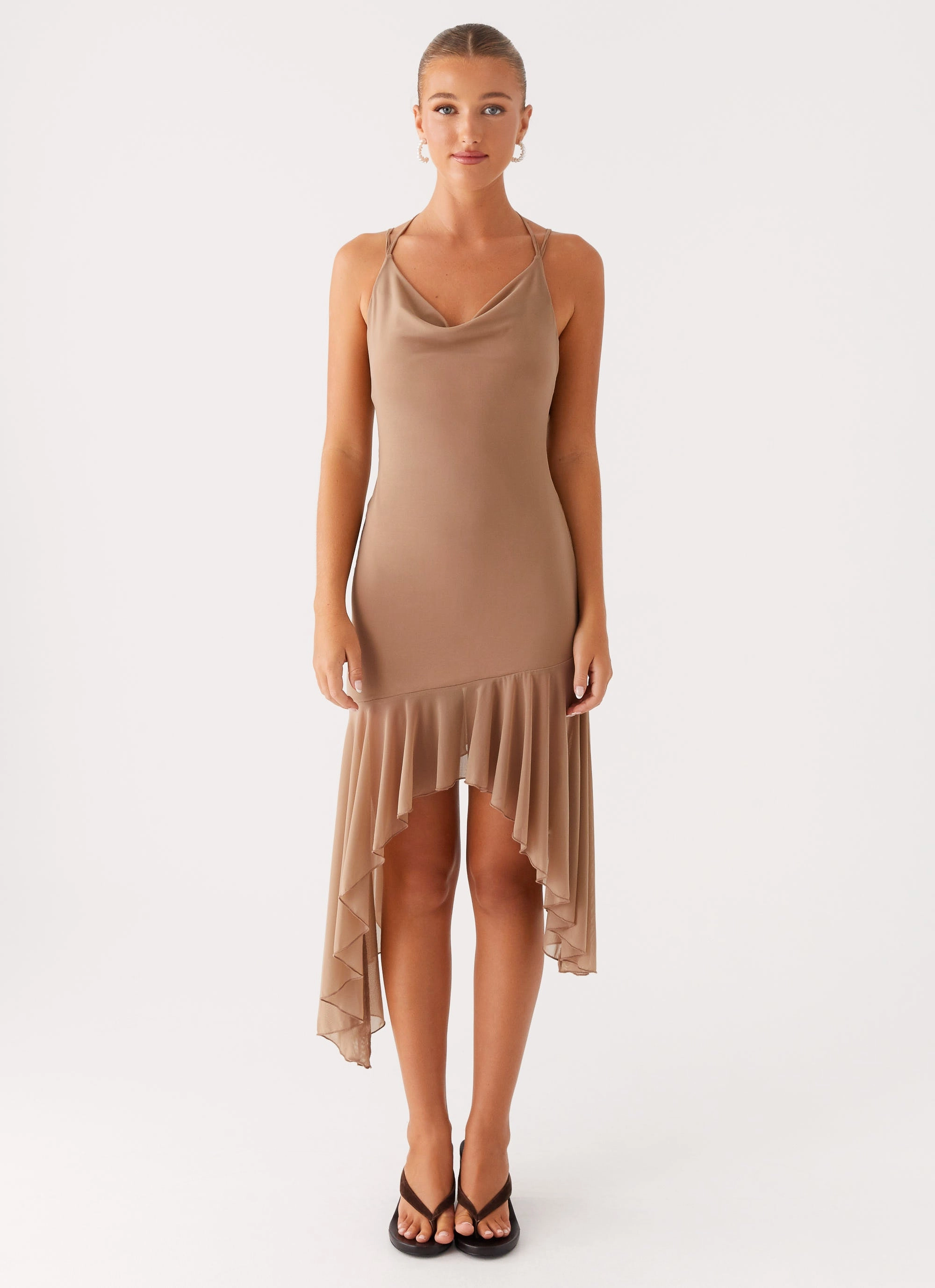 Bessie Midi Dress - Beige FoldablePackaging Life Soft