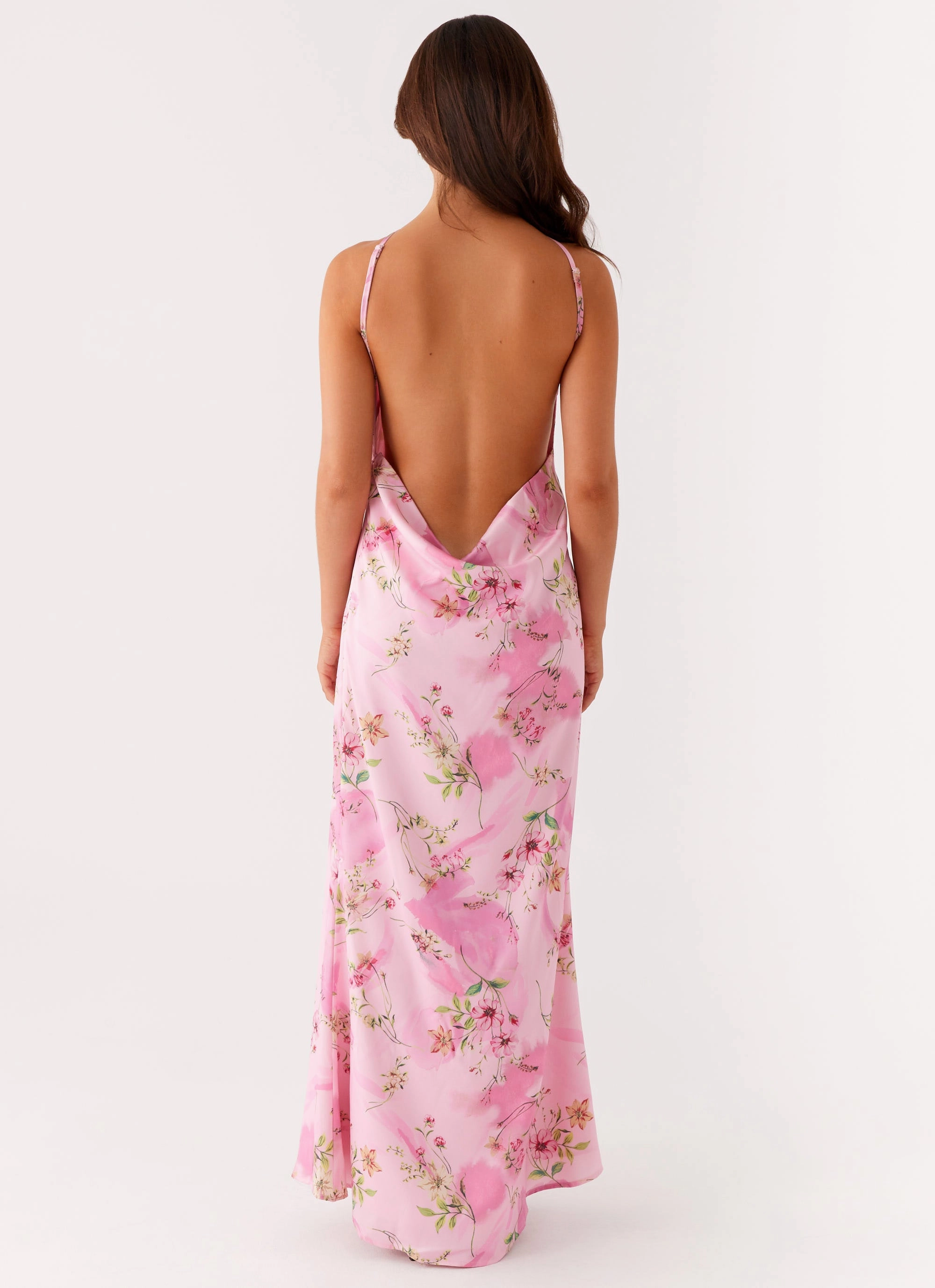Pascal Maxi Dress - Pink Floral Print Sleek And Stylish