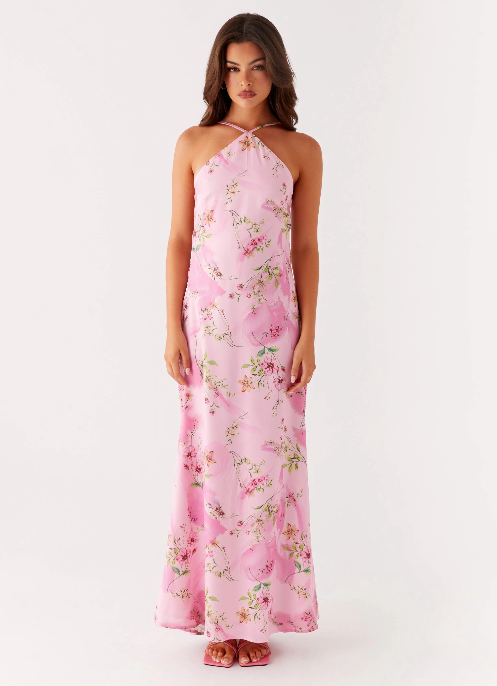 Pascal Maxi Dress - Pink Floral Print Minimalist feel Weekend Favorite