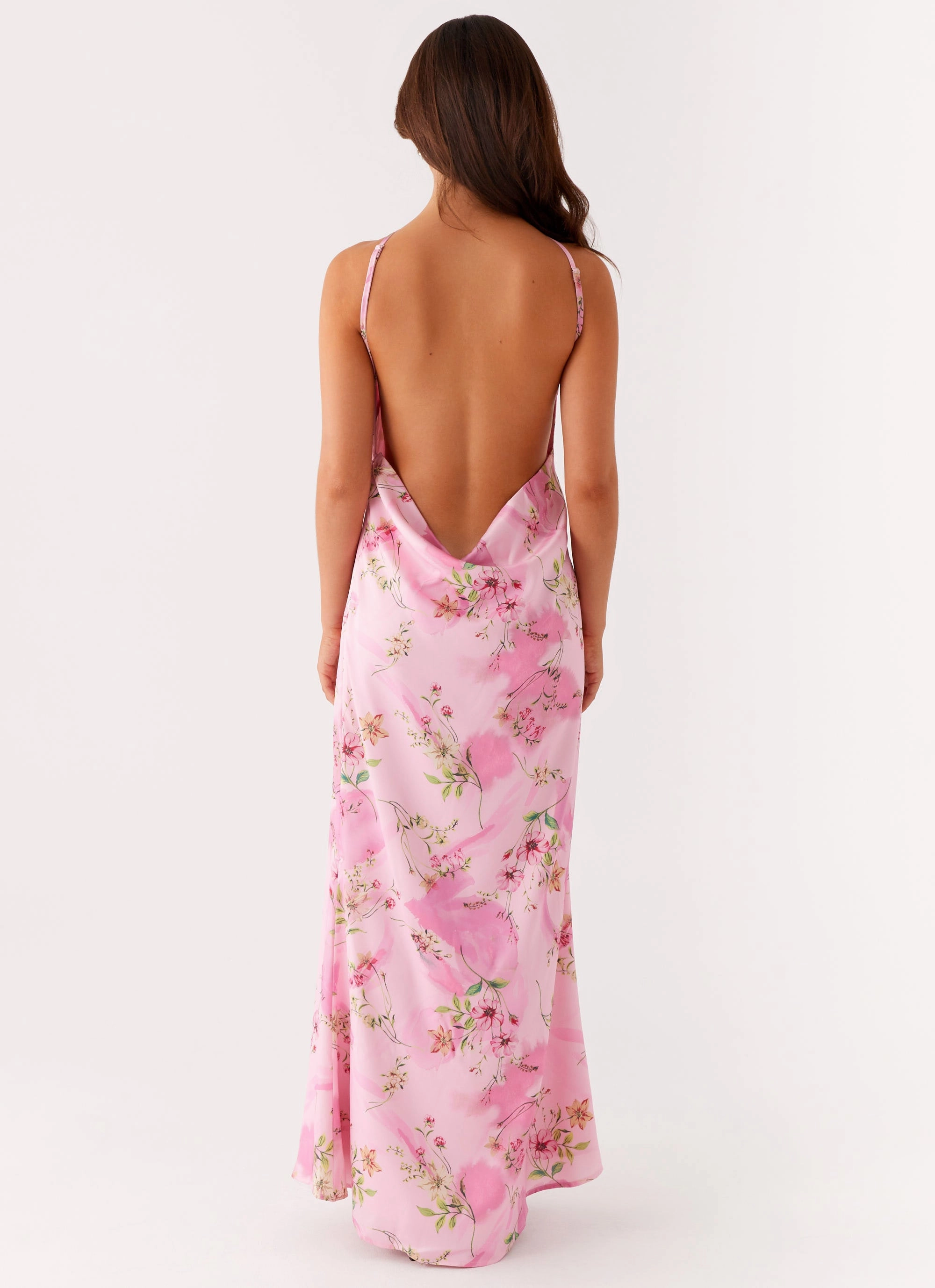 Pascal Maxi Dress - Pink Floral Print Cool Finish