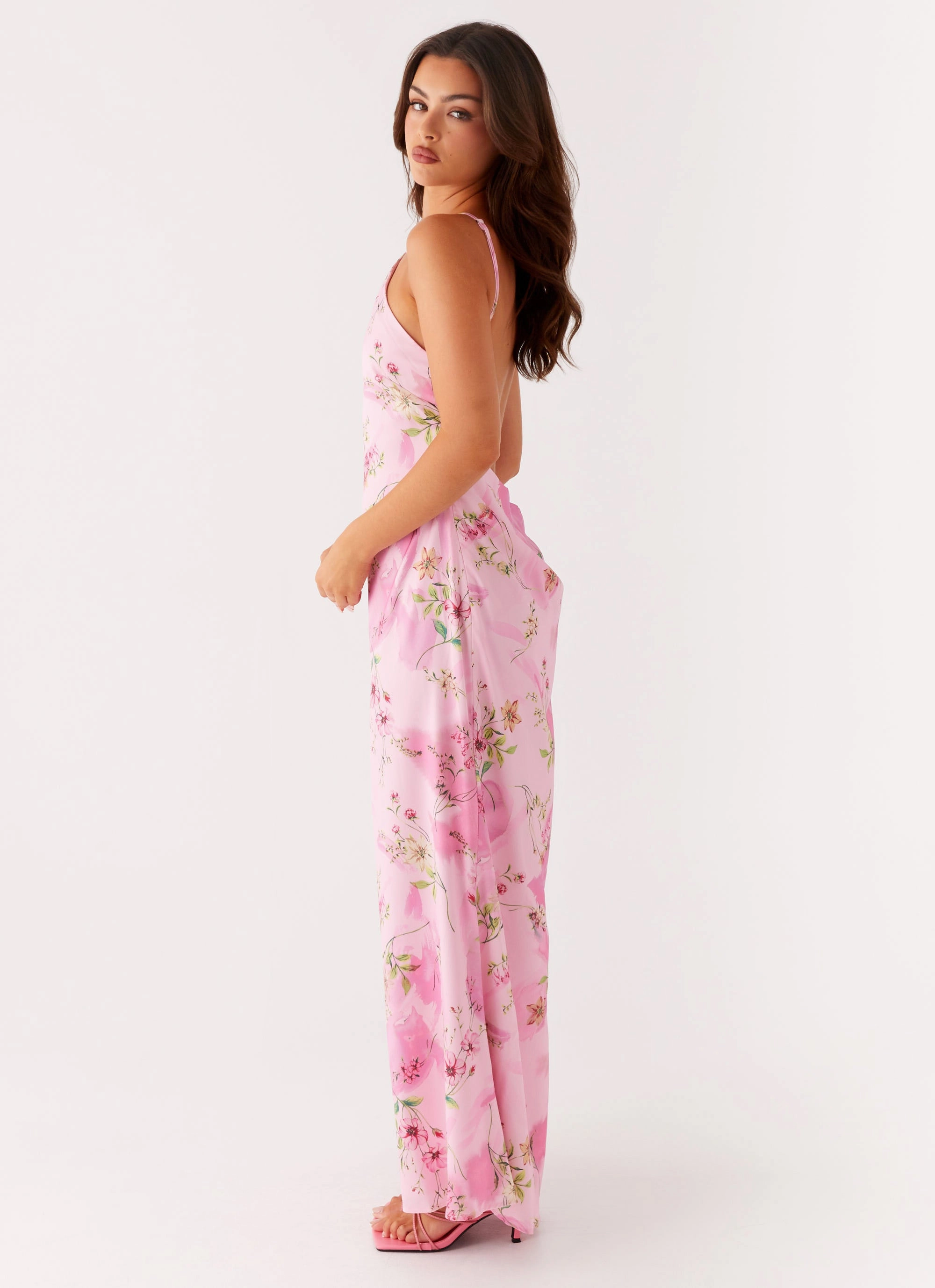 TaglessDesign Pascal Maxi Dress - Pink Floral Print